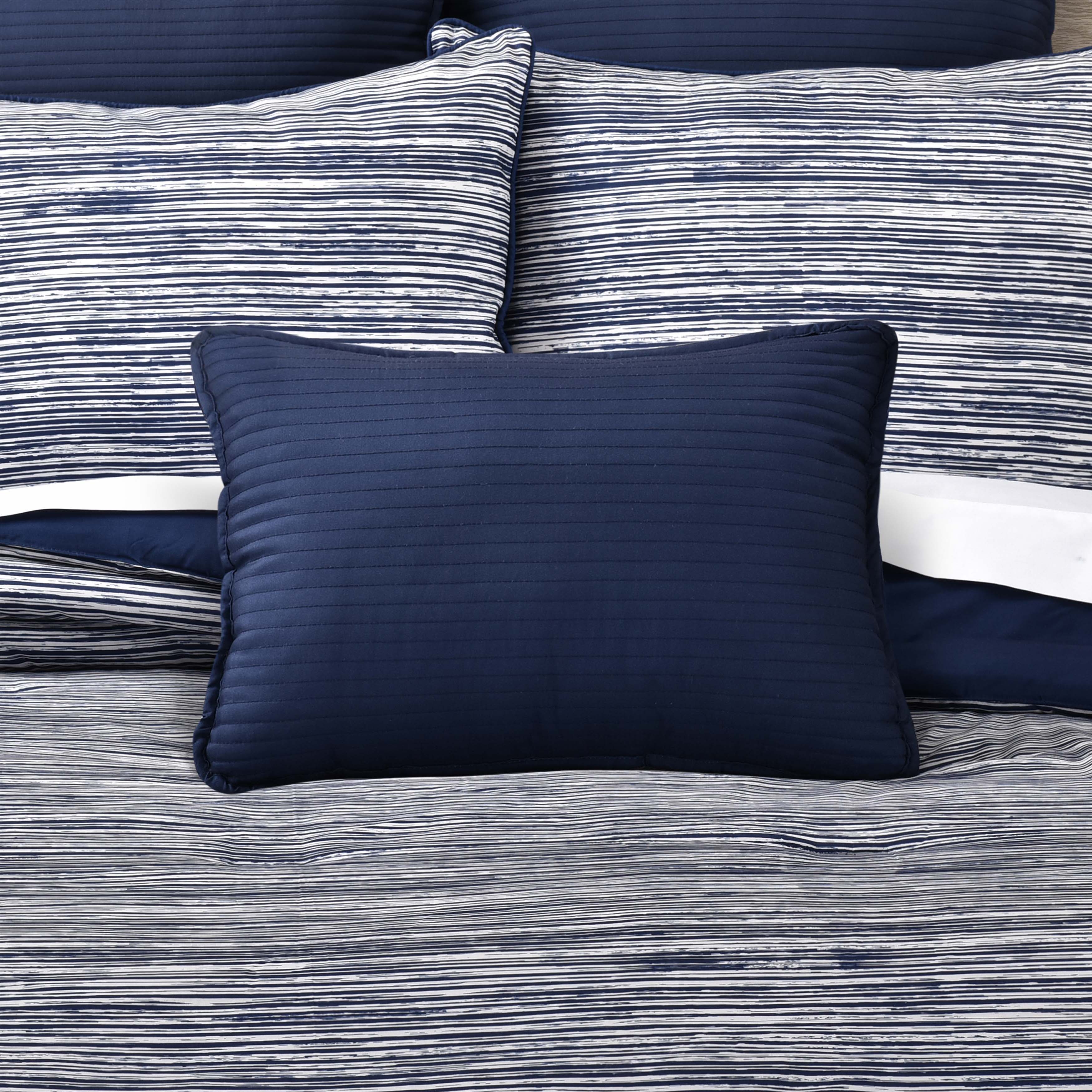Dalton Navy Boudoir Decorative Throw Pillow 19" x 13" Throw Pillows By J. Queen New York