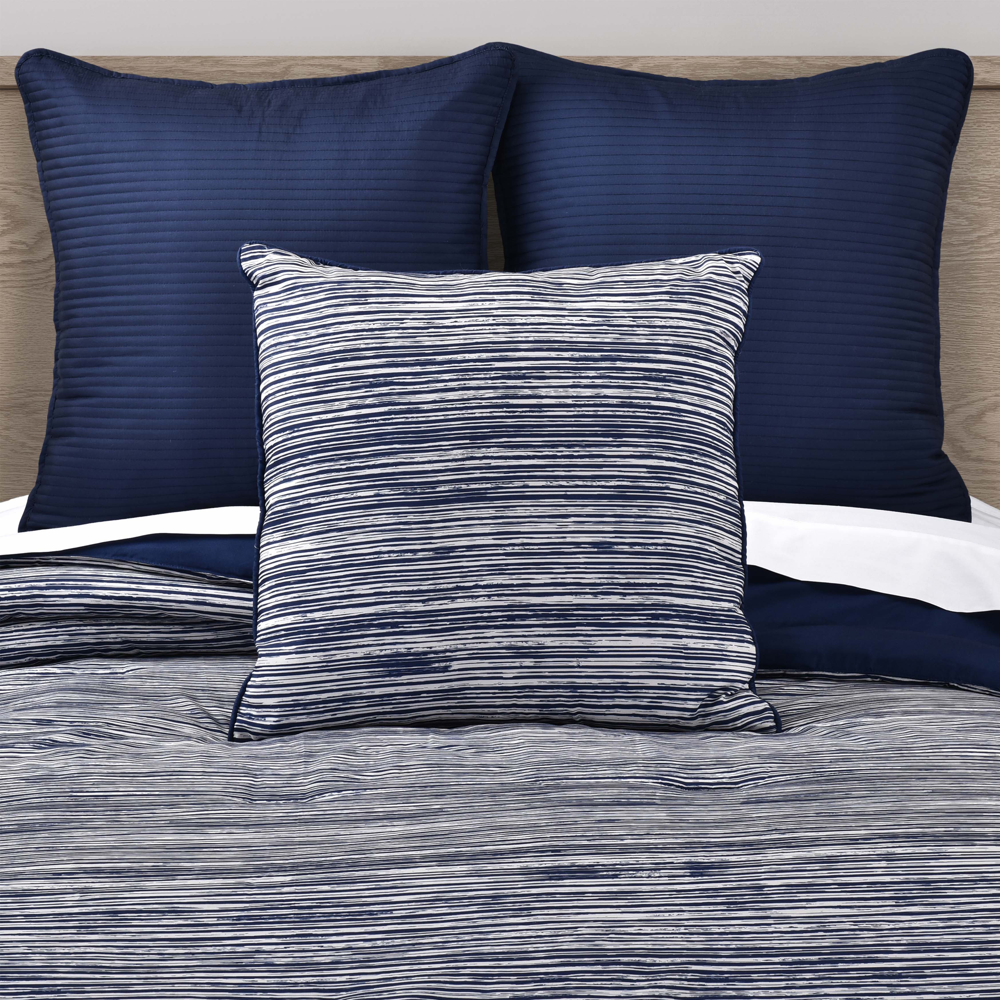 Dalton Navy Square Decorative Throw Pillow 20" x 20" Throw Pillows By J. Queen New York