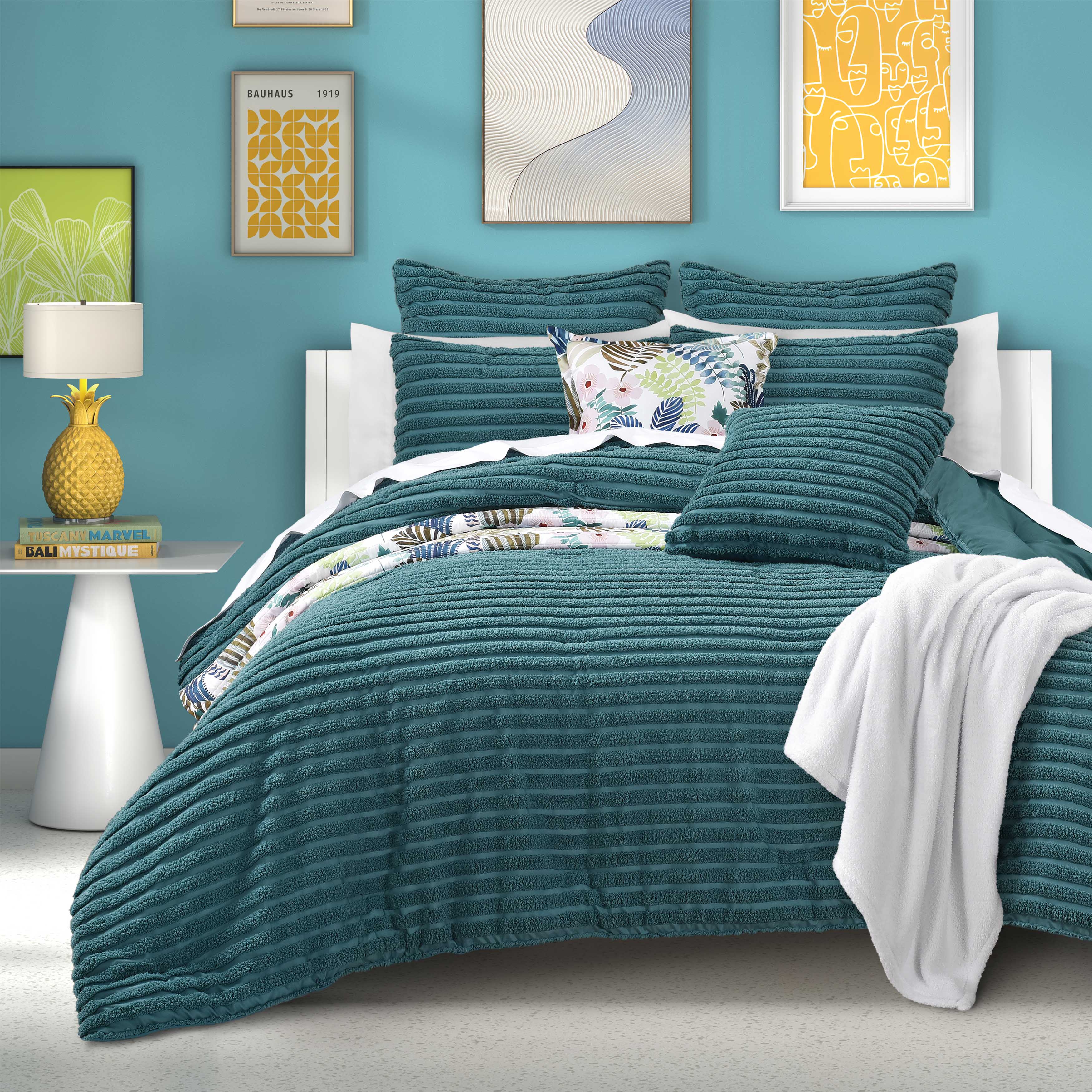 Darby Teal 3 Piece Comforter Set Comforter Sets By J. Queen New York