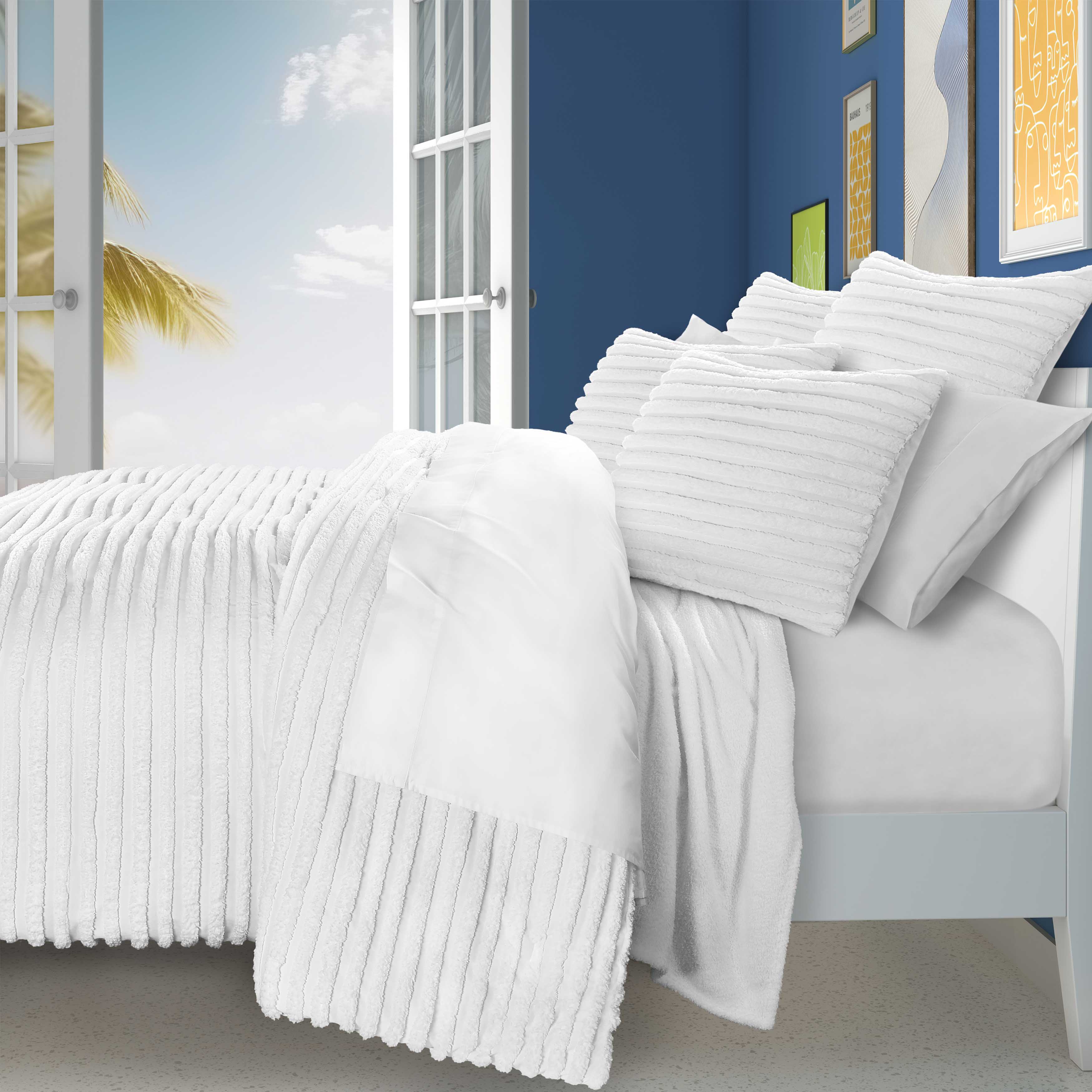 Darby White 3 Piece Comforter Set Comforter Sets By J. Queen New York