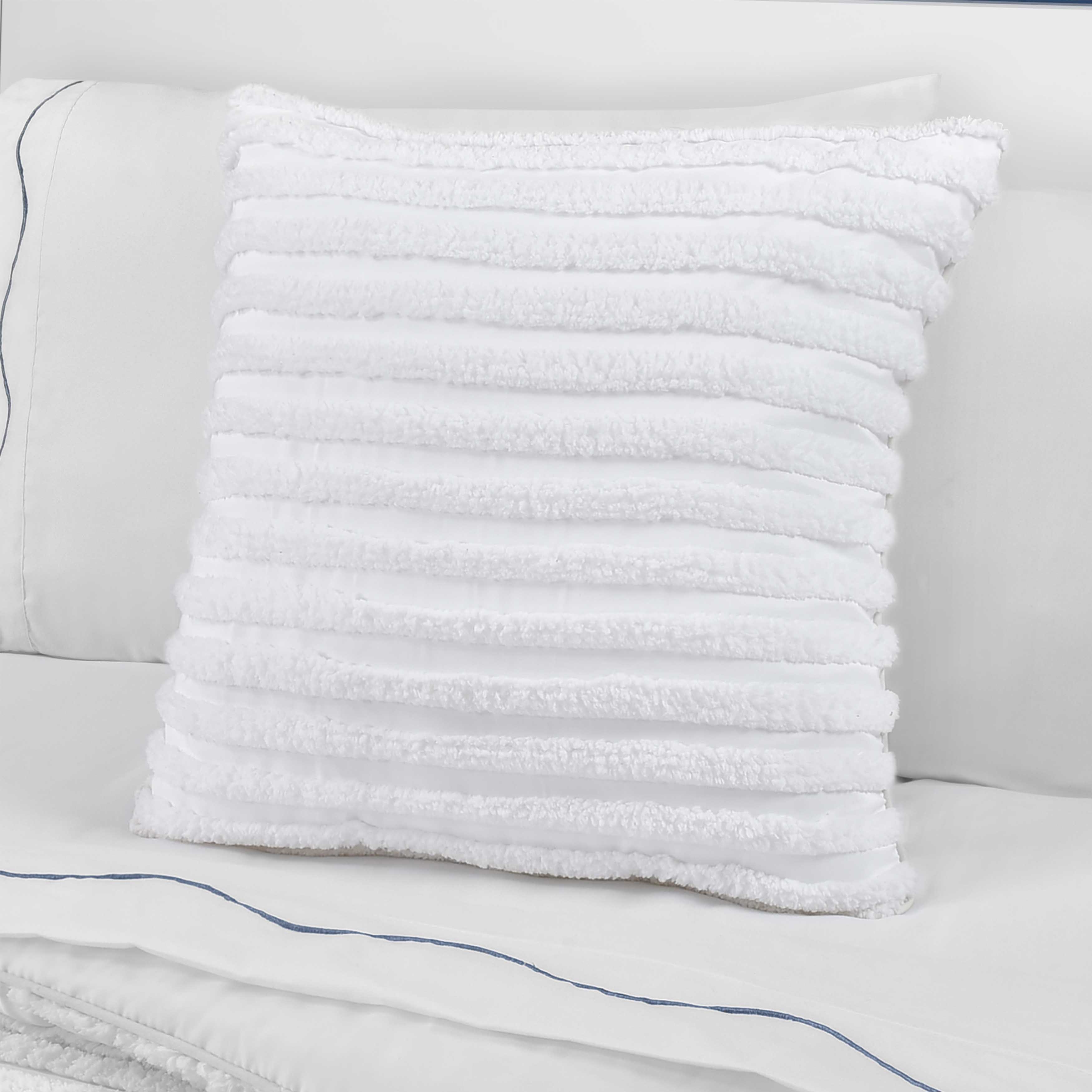 Darby White Square Decorative Throw Pillow 20" x 20" Throw Pillows By J. Queen New York