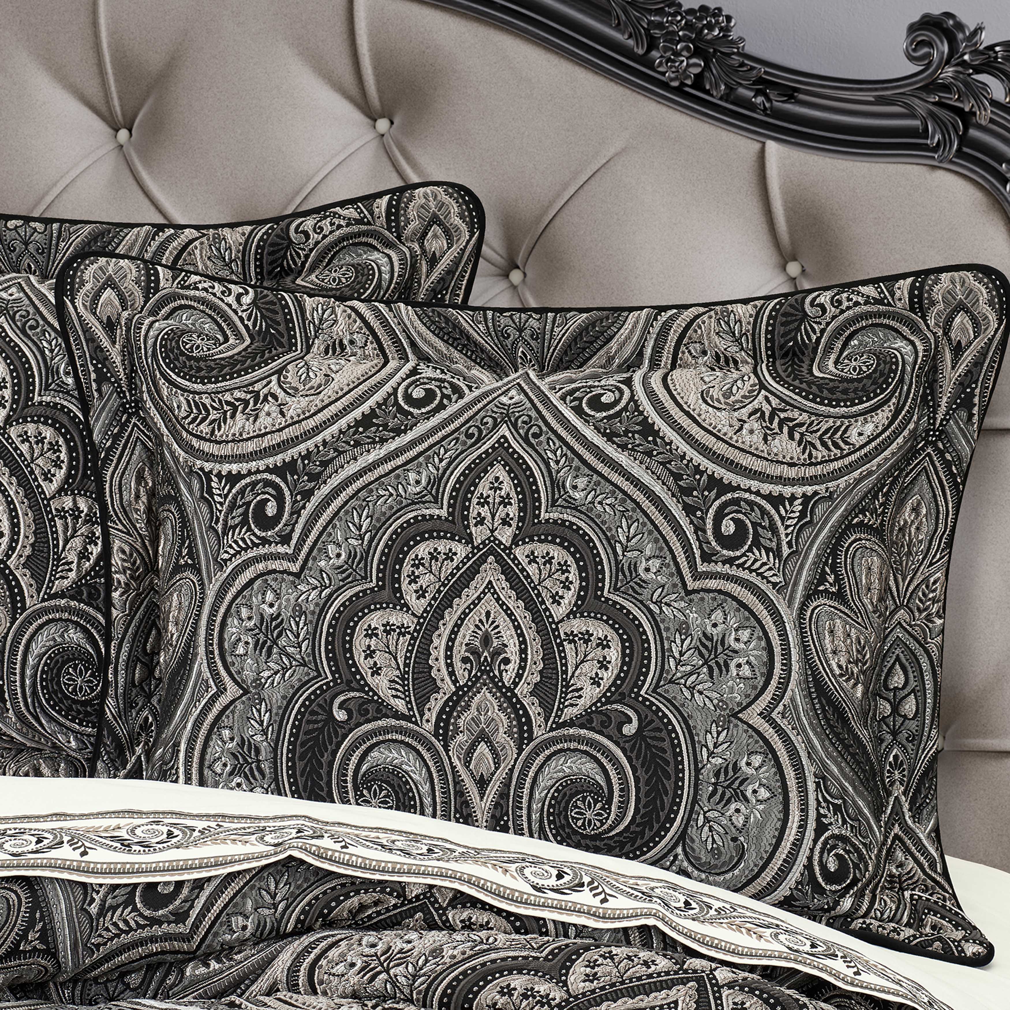 Davinci Black 4 Piece Comforter Set Comforter Sets By J. Queen New York