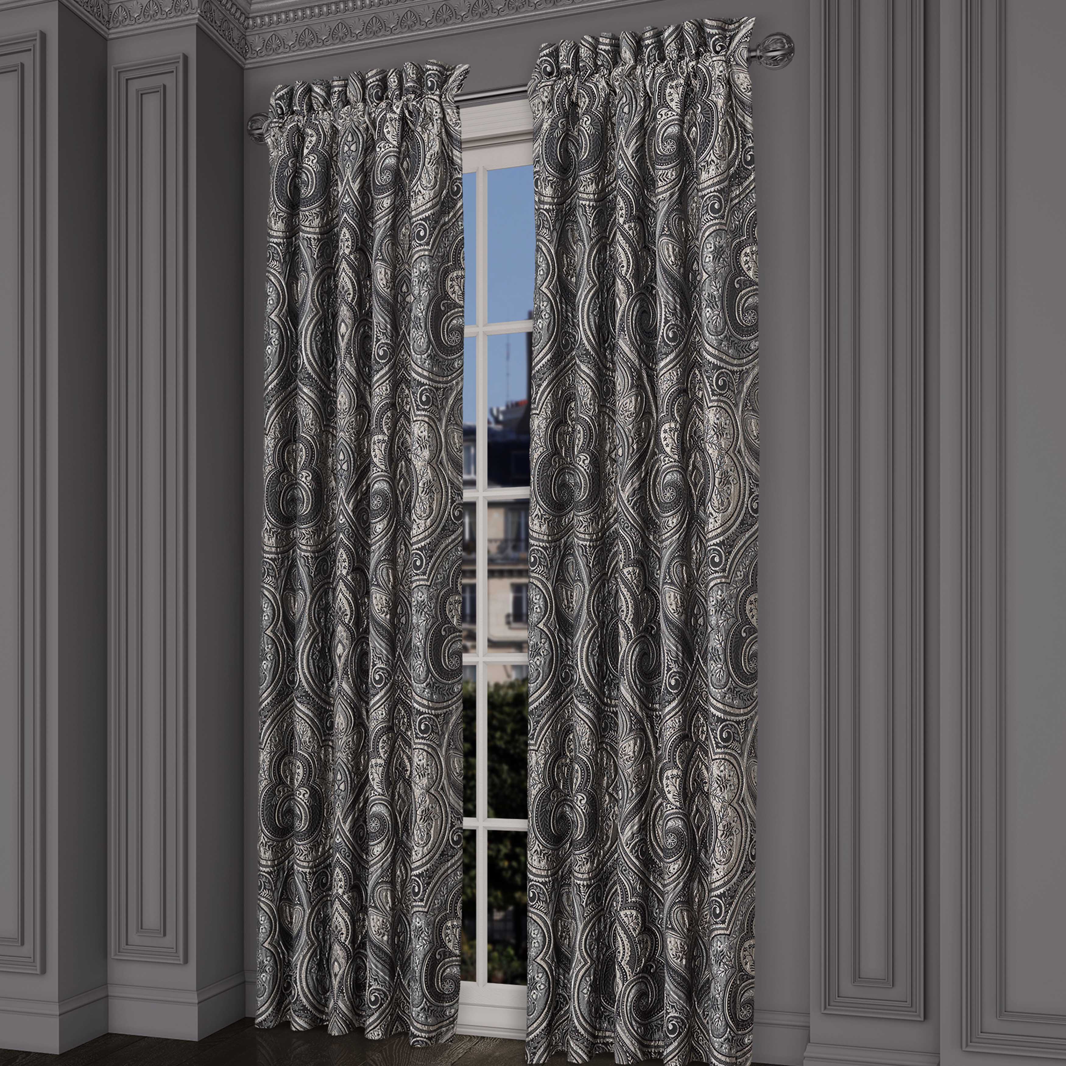 Davinci Black Window Panel Pair Window Panels By J. Queen New York