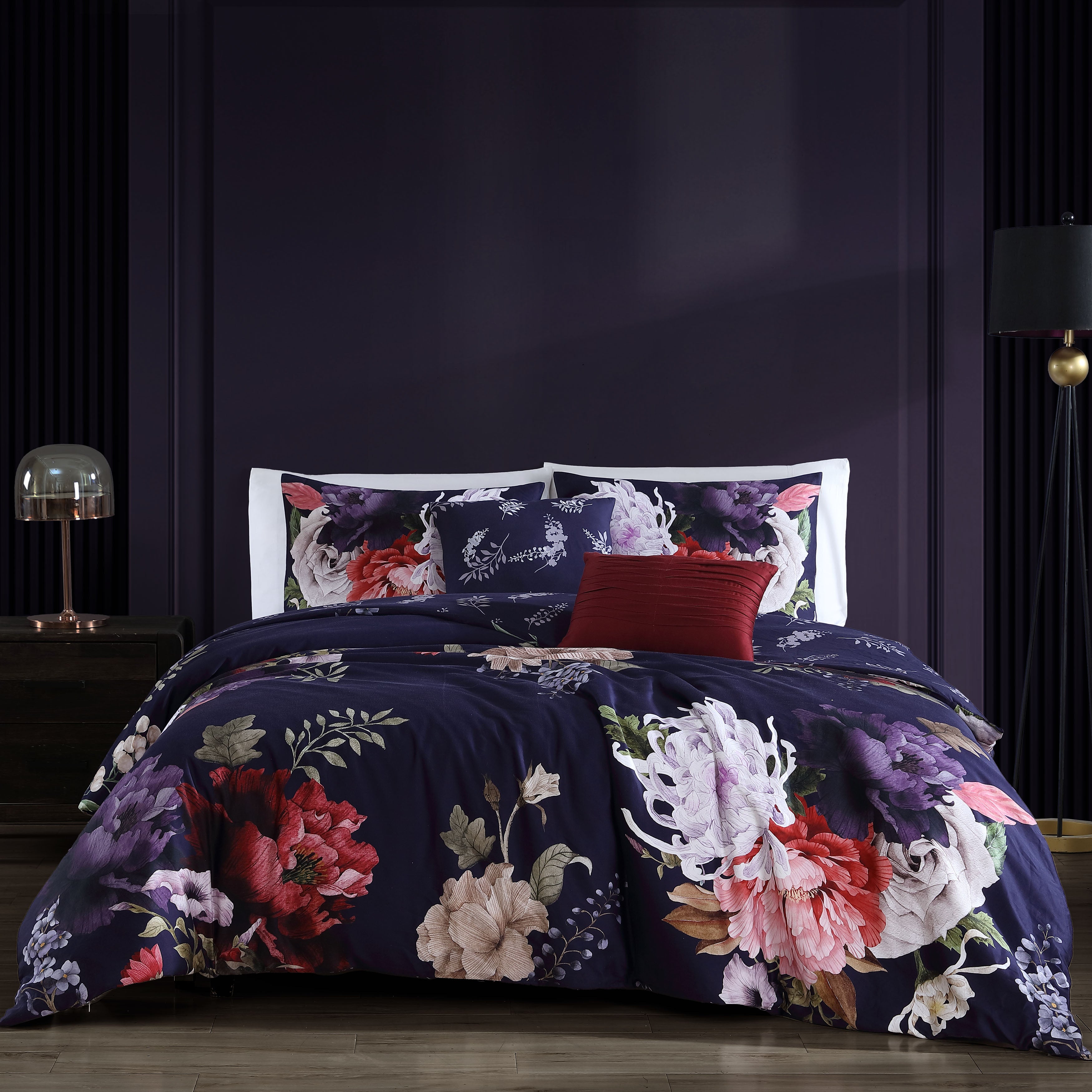 Bebejan Deep Purple Garden 5 Piece Reversible Comforter Set Comforter Sets By Bebejan®