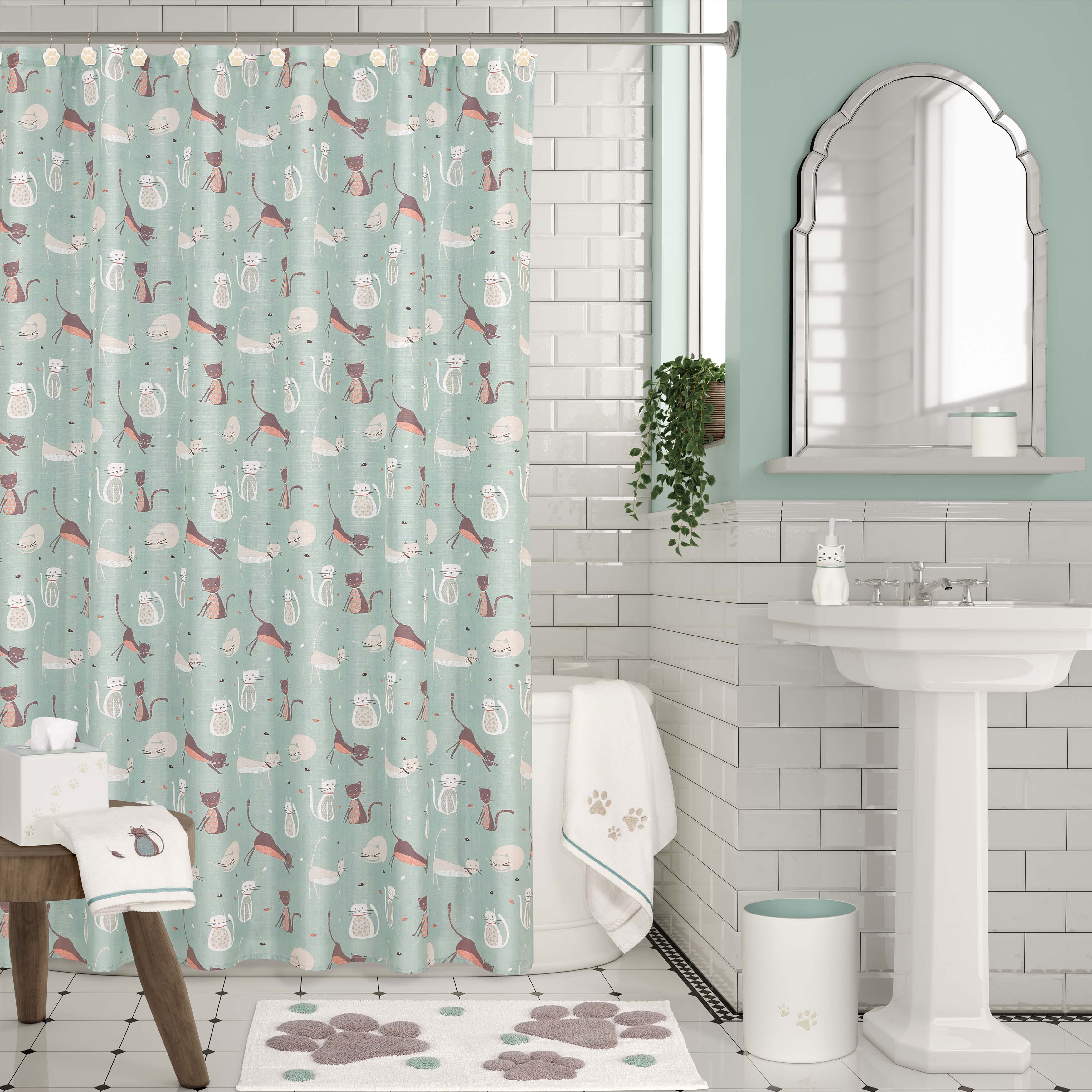 Dogs & Cats Shower Curtain Shower Curtain By J. Queen New York