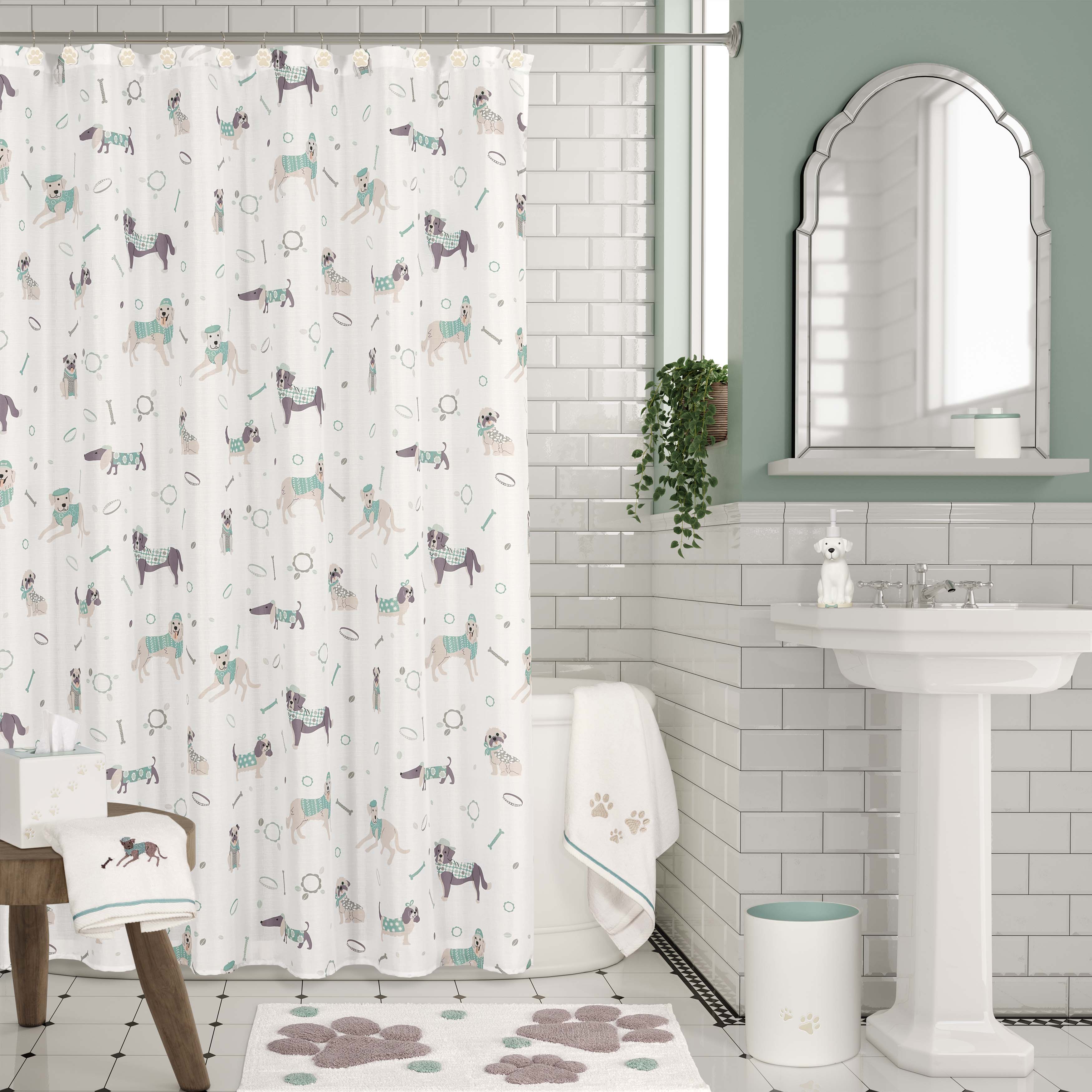 Dogs & Cats Shower Curtain Shower Curtain By J. Queen New York
