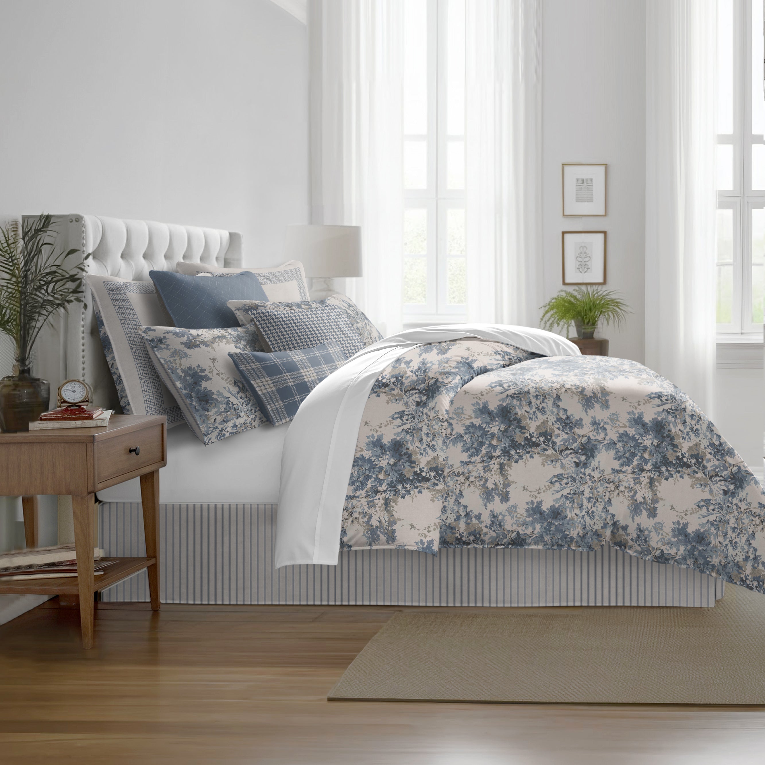Dolce Blue Fog 8 Piece Comforter Set Comforter Sets By Colcha Linens