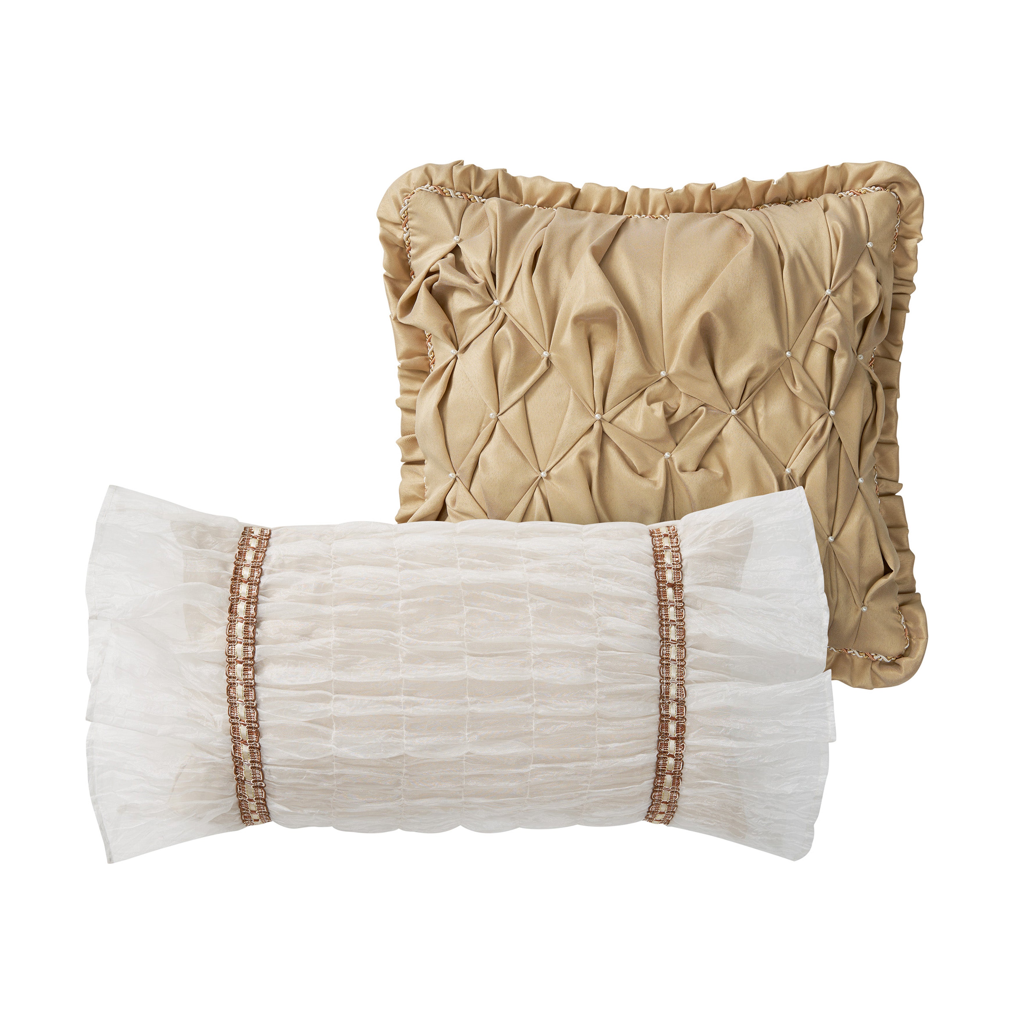 Donegan Oatmeal Decorative Throw Pillow Set of 2 Throw Pillows By Waterford