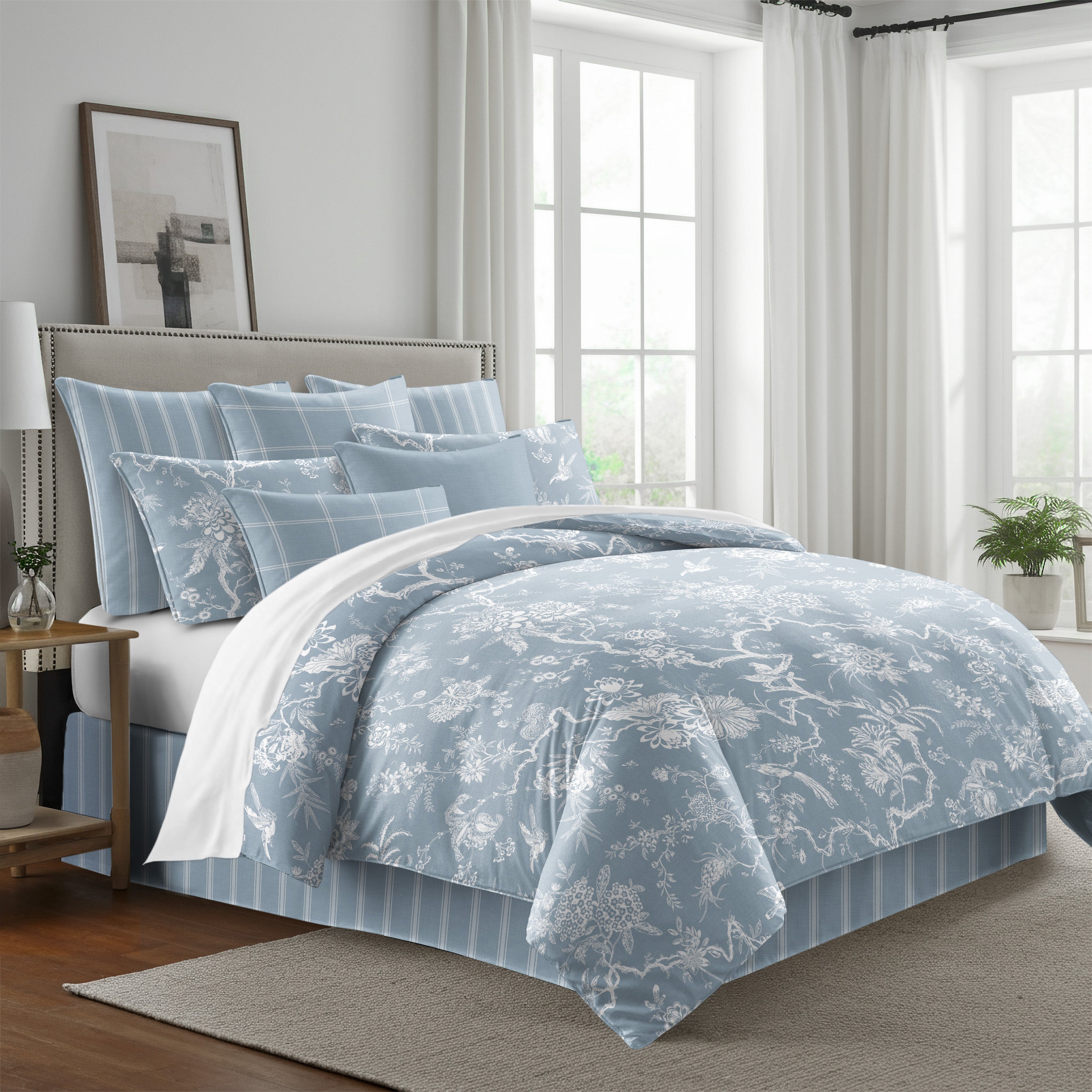 Elwood Cornflower Blue 8 Piece Coverlet Set Coverlet By Colcha Linens