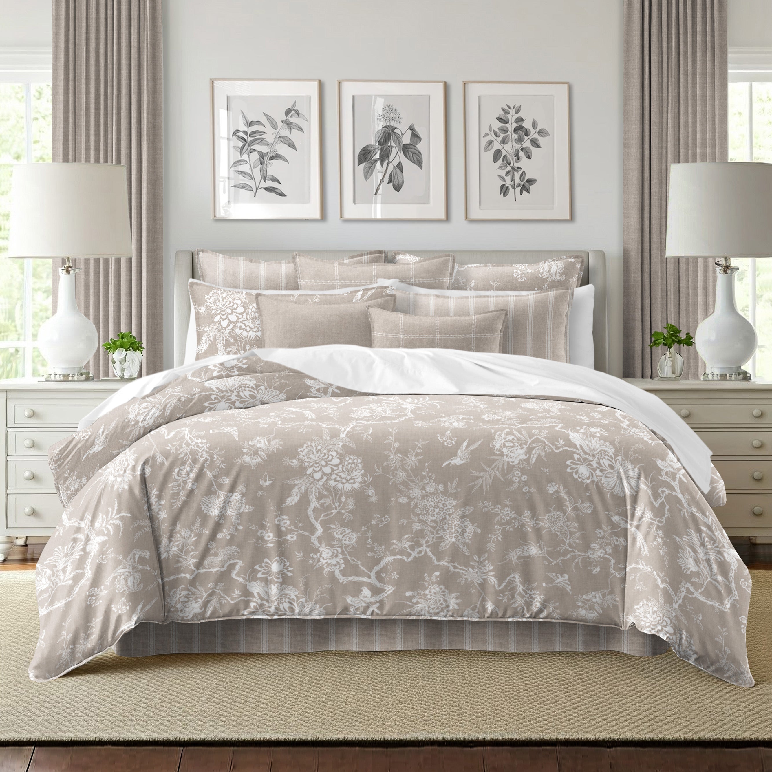 Elwood Natural 8 Piece Comforter Set Comforter Sets By Colcha Linens