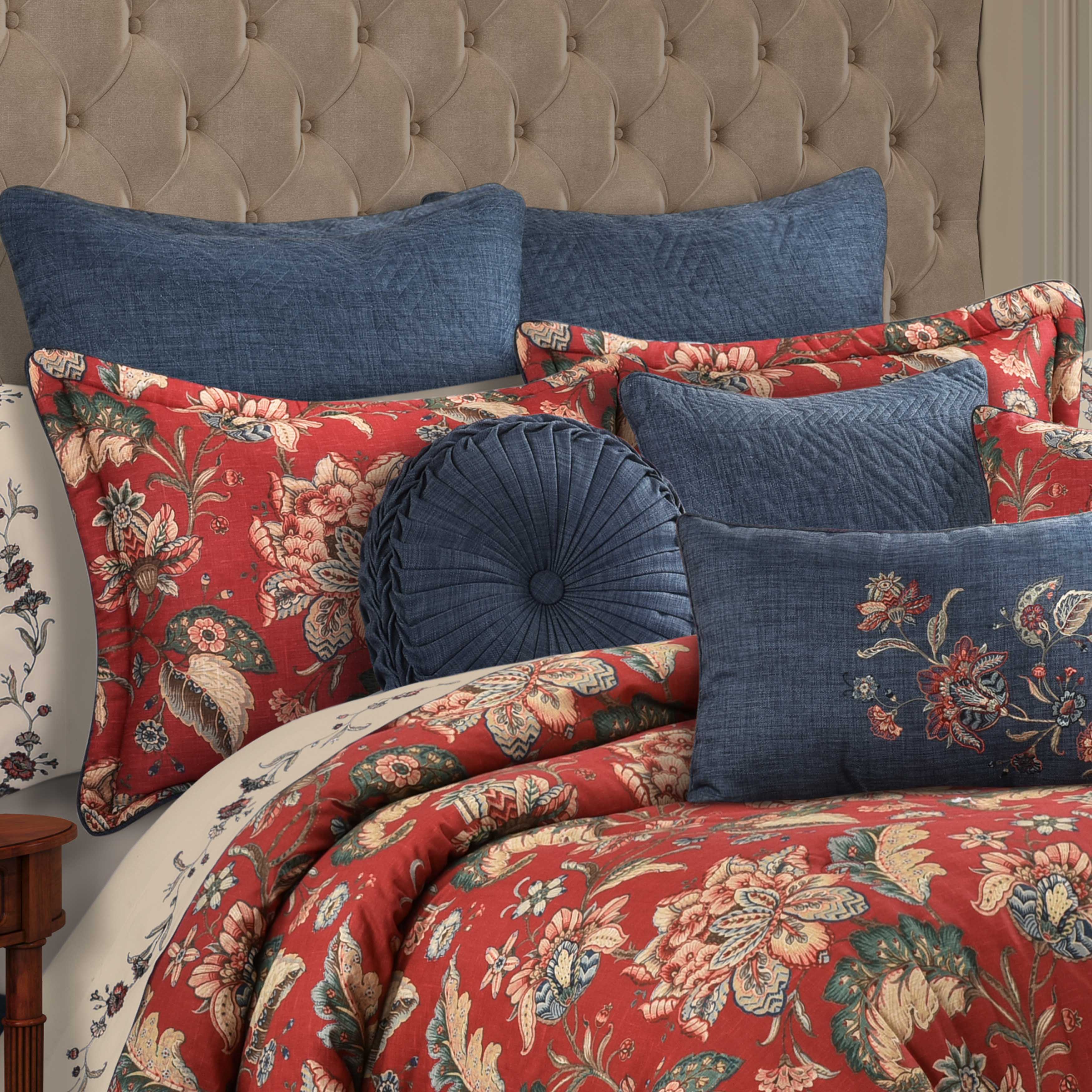 Enchanted Garden Red 4 Piece Comforter Set Comforter Sets By J. Queen New York