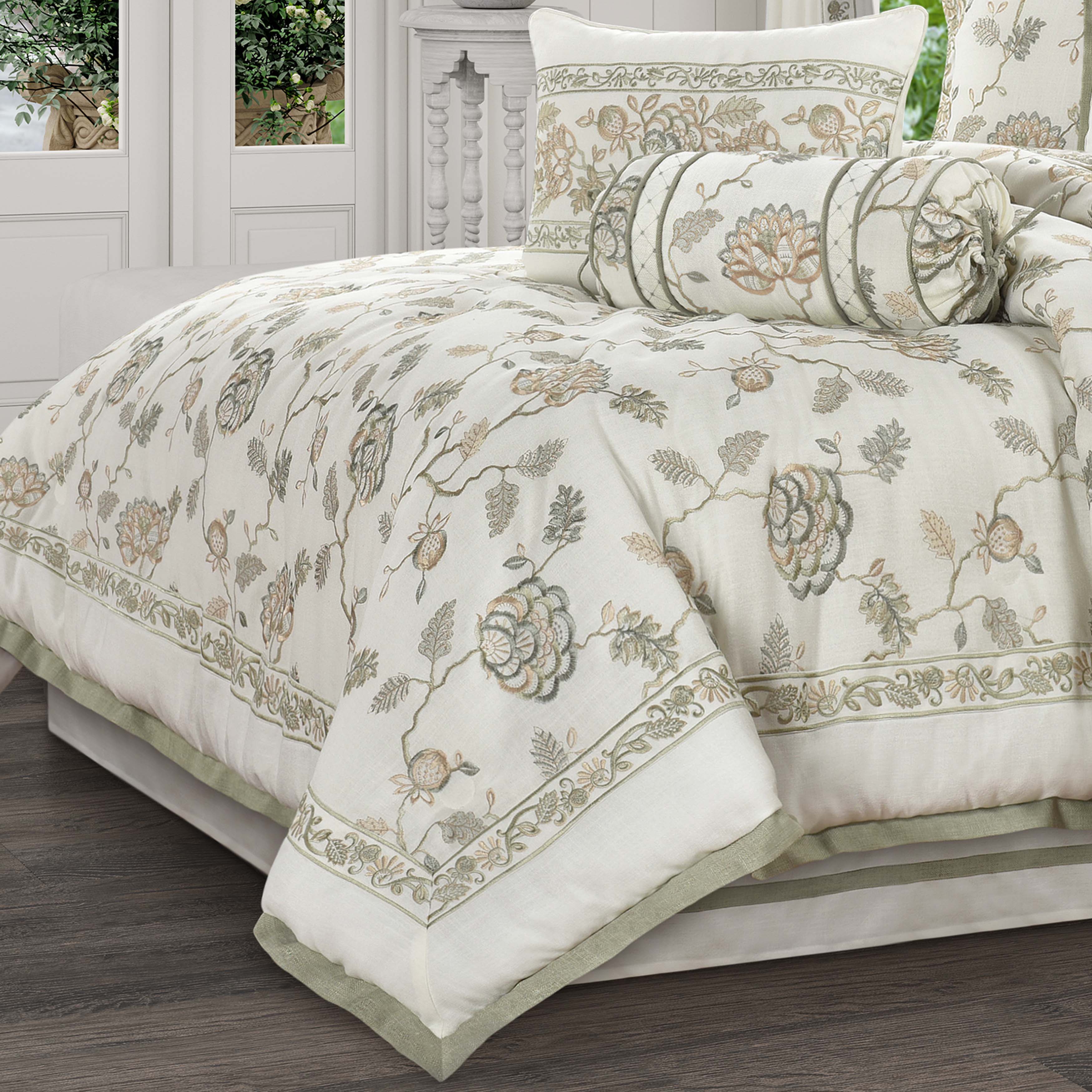 Fairview Sage 4 Piece Comforter Set Comforter Sets By J. Queen New York