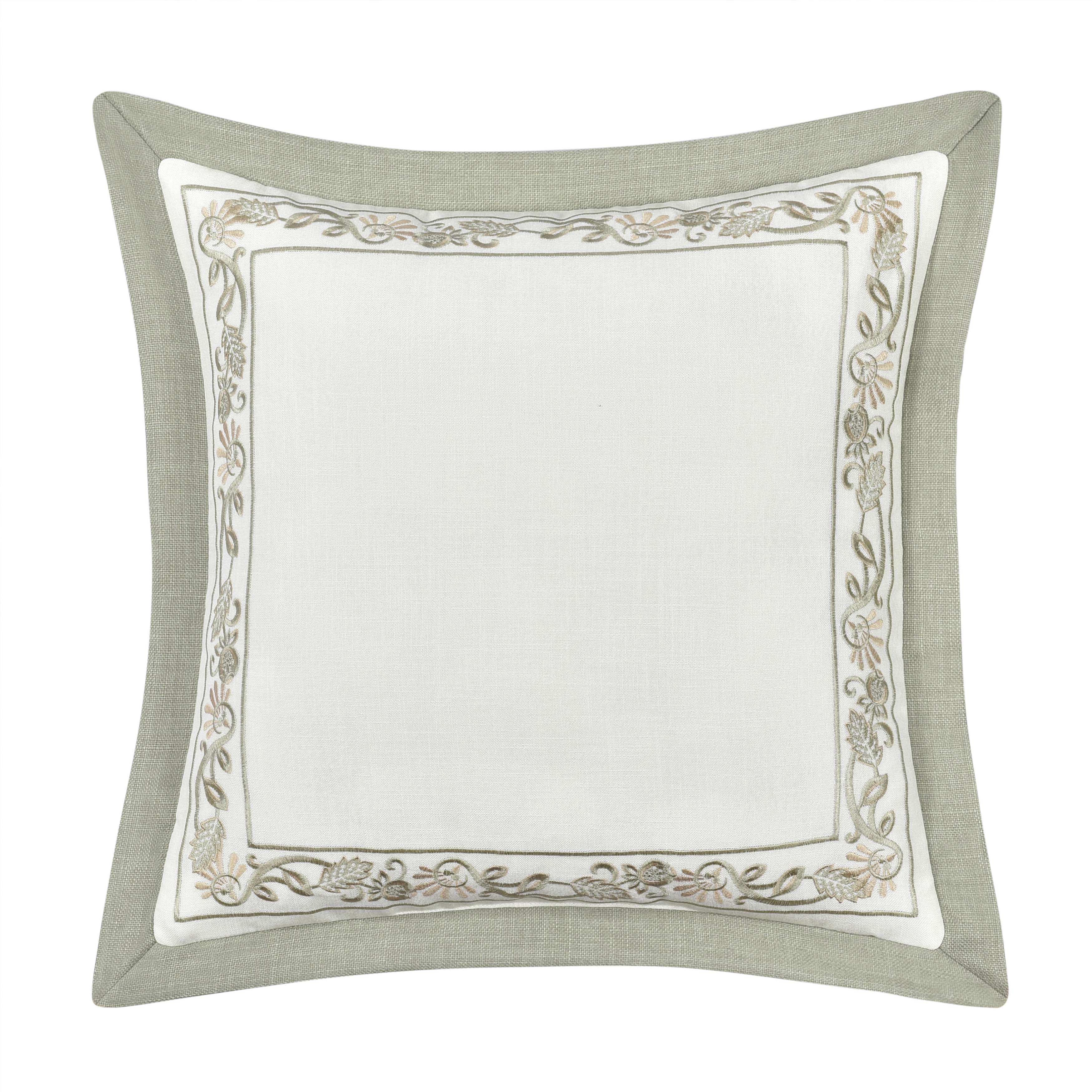 Fairview Sage Square Decorative Throw Pillow 20" x 20" Throw Pillows By J. Queen New York