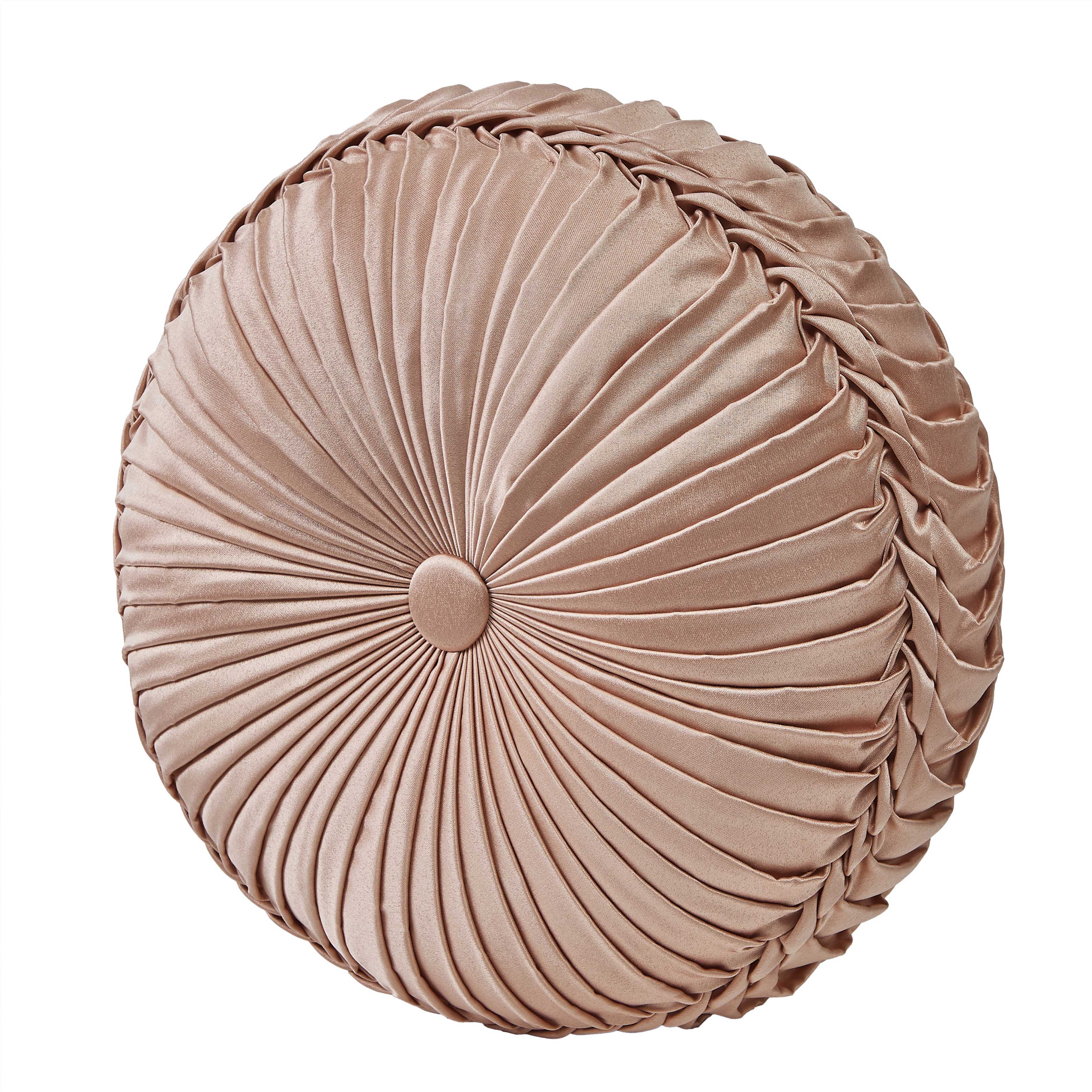 Fiorello Blush Tufted Round Decorative Throw Pillow 15" x 15" Throw Pillows By J. Queen New York