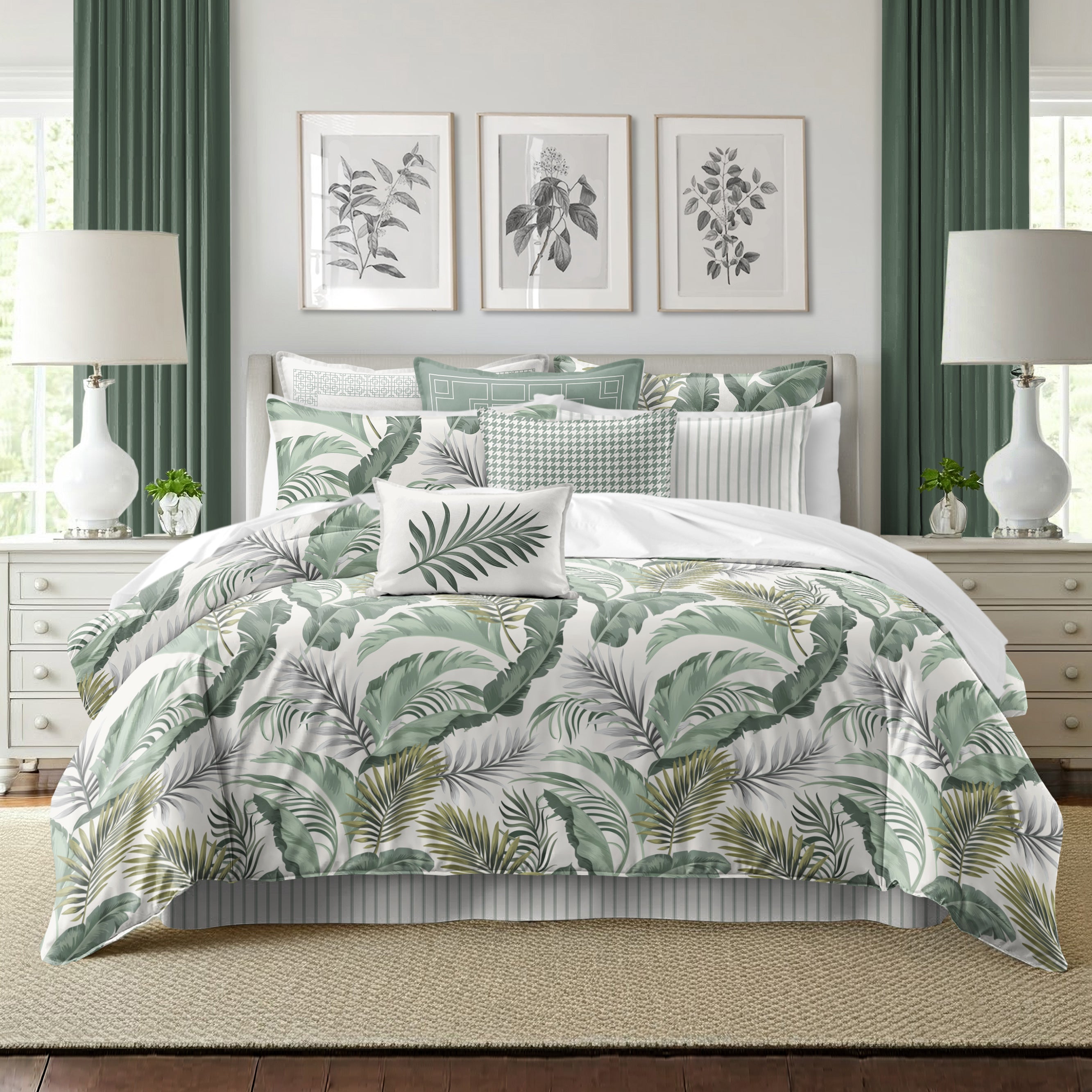Frondosa Seagrass 8 Piece Comforter Set Comforter Sets By Colcha Linens