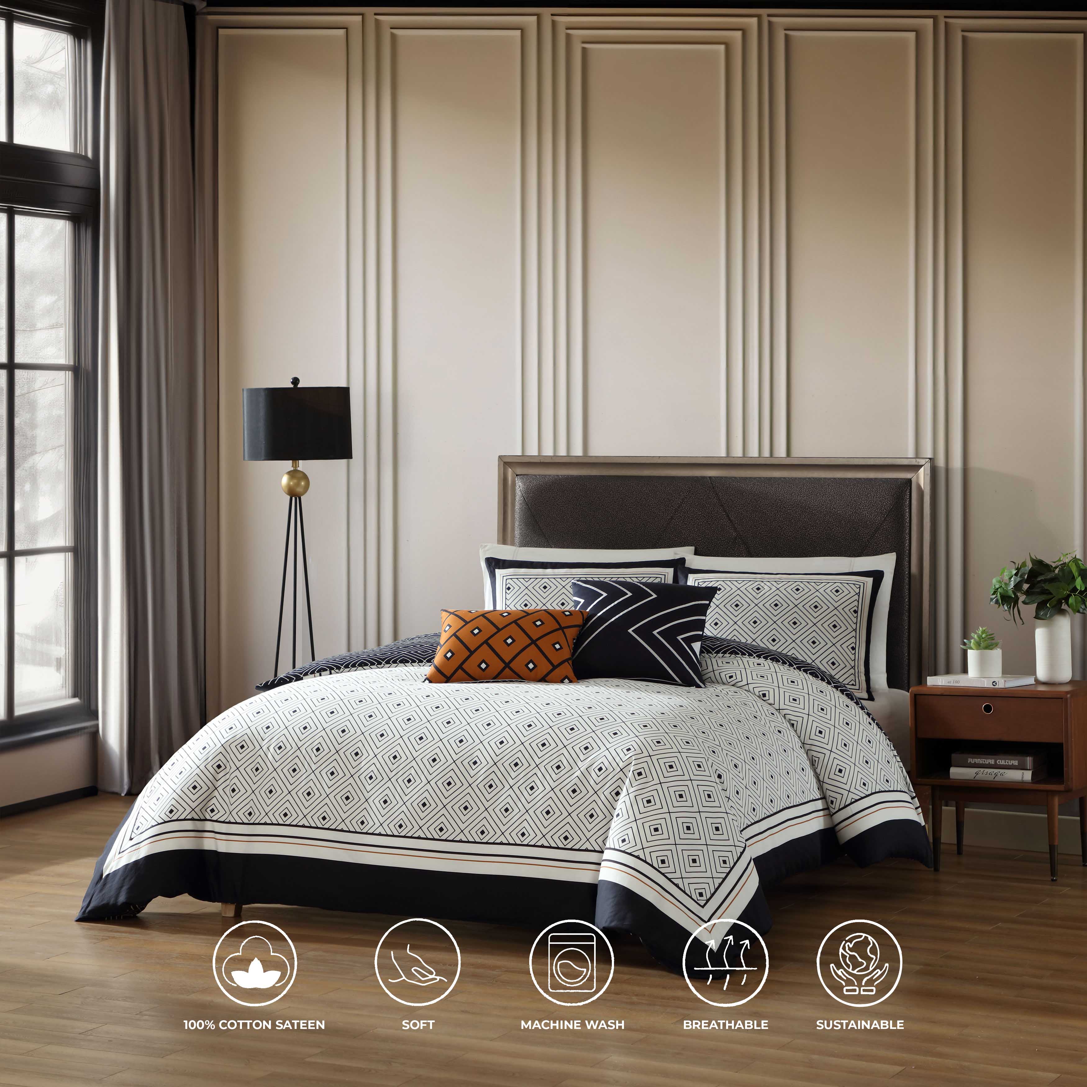 Bebejan Geometric Black & White 5 Piece Reversible Comforter Set Comforter Sets By Bebejan®