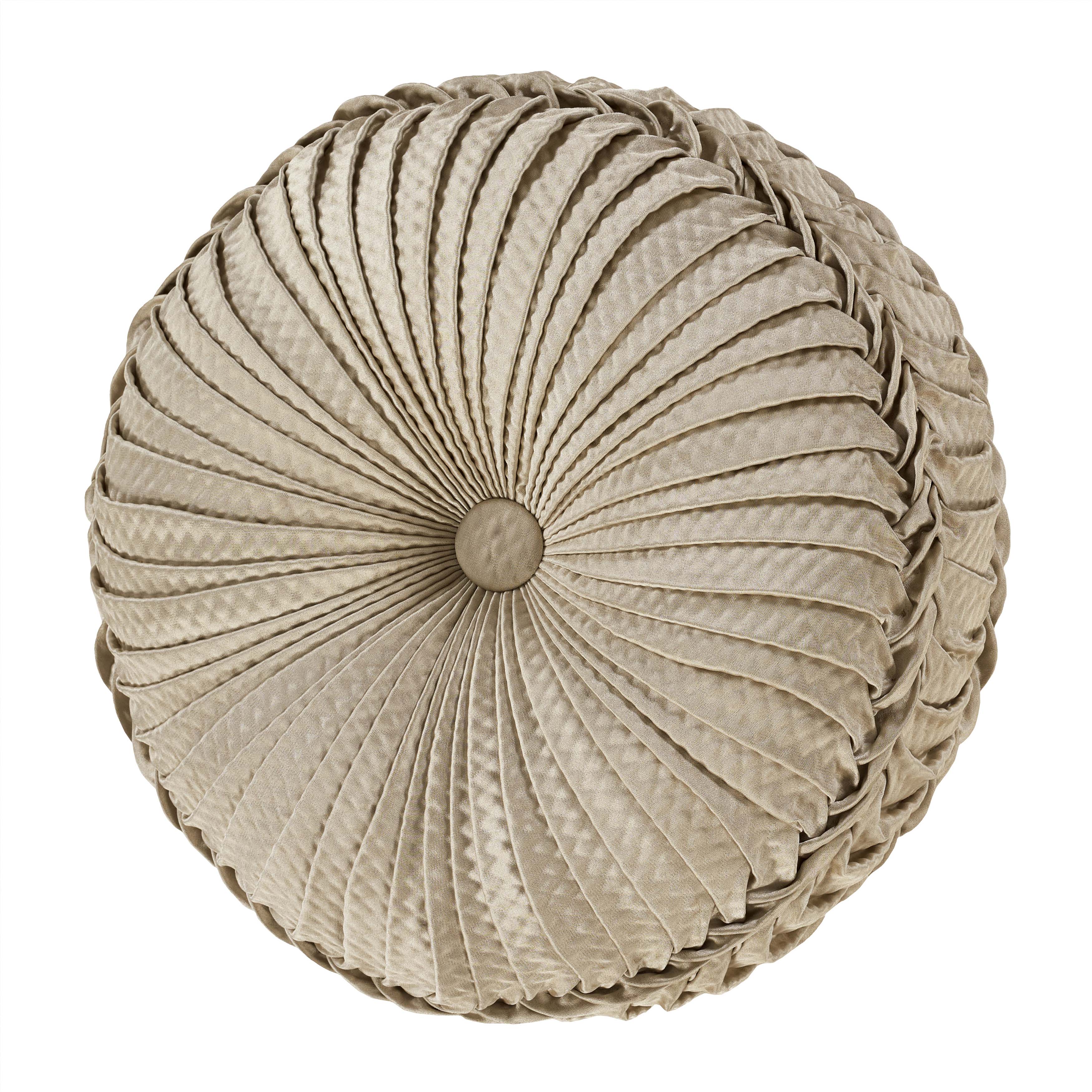Gold Coast Sand Tufted Round Decorative Throw Pillow 15" x 15" Throw Pillows By J. Queen New York