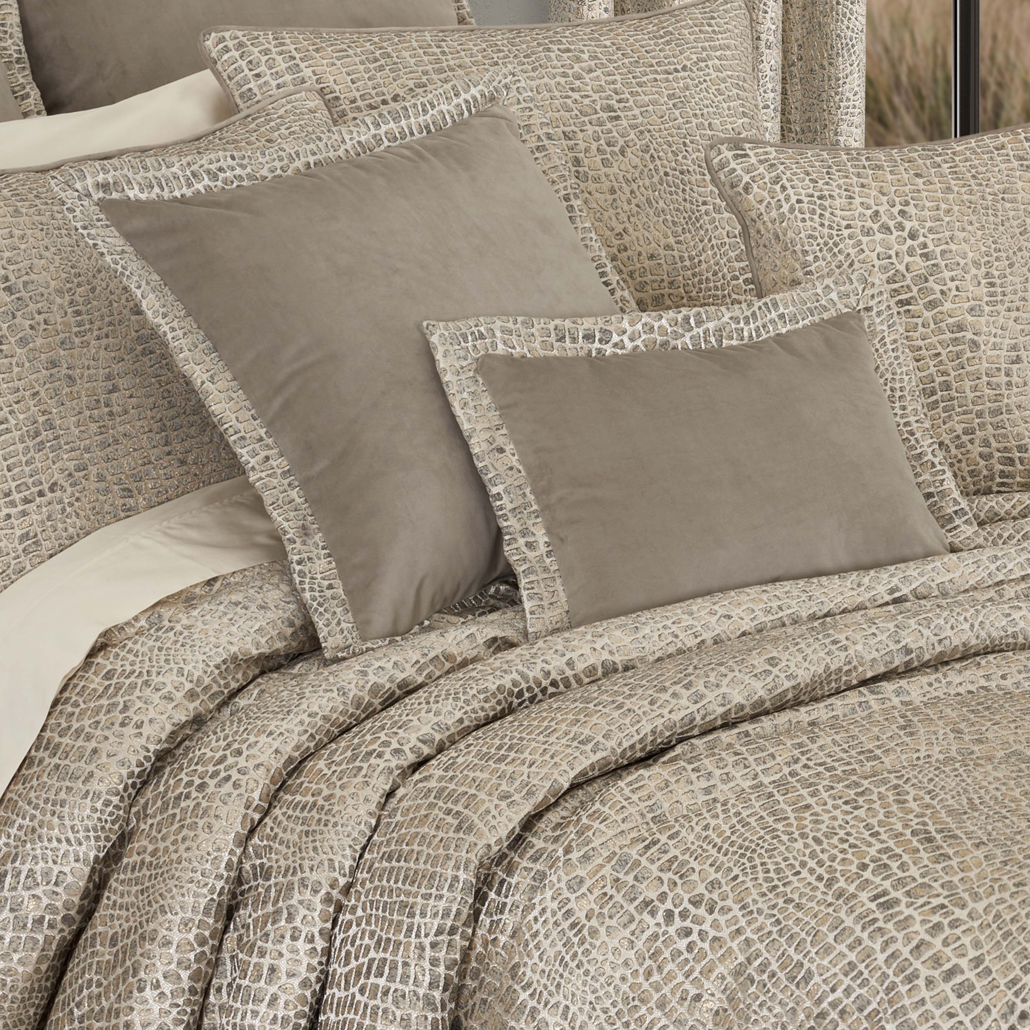 Habitat Pewter Boudoir Decorative Throw Pillow 16" x 12" Throw Pillows By J. Queen New York