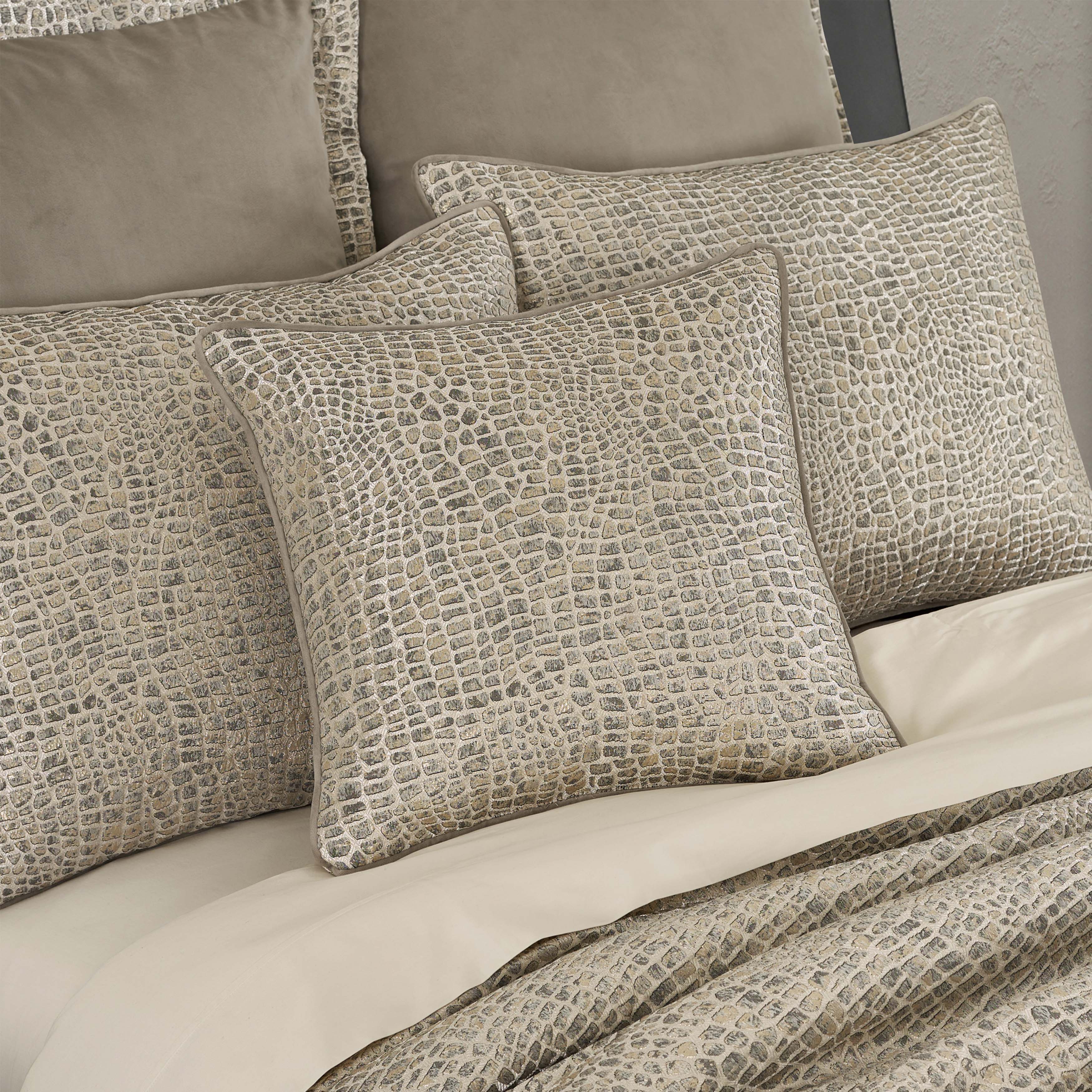 Habitat Pewter Square Decorative Throw Pillow 18" x 18" Throw Pillows By J. Queen New York