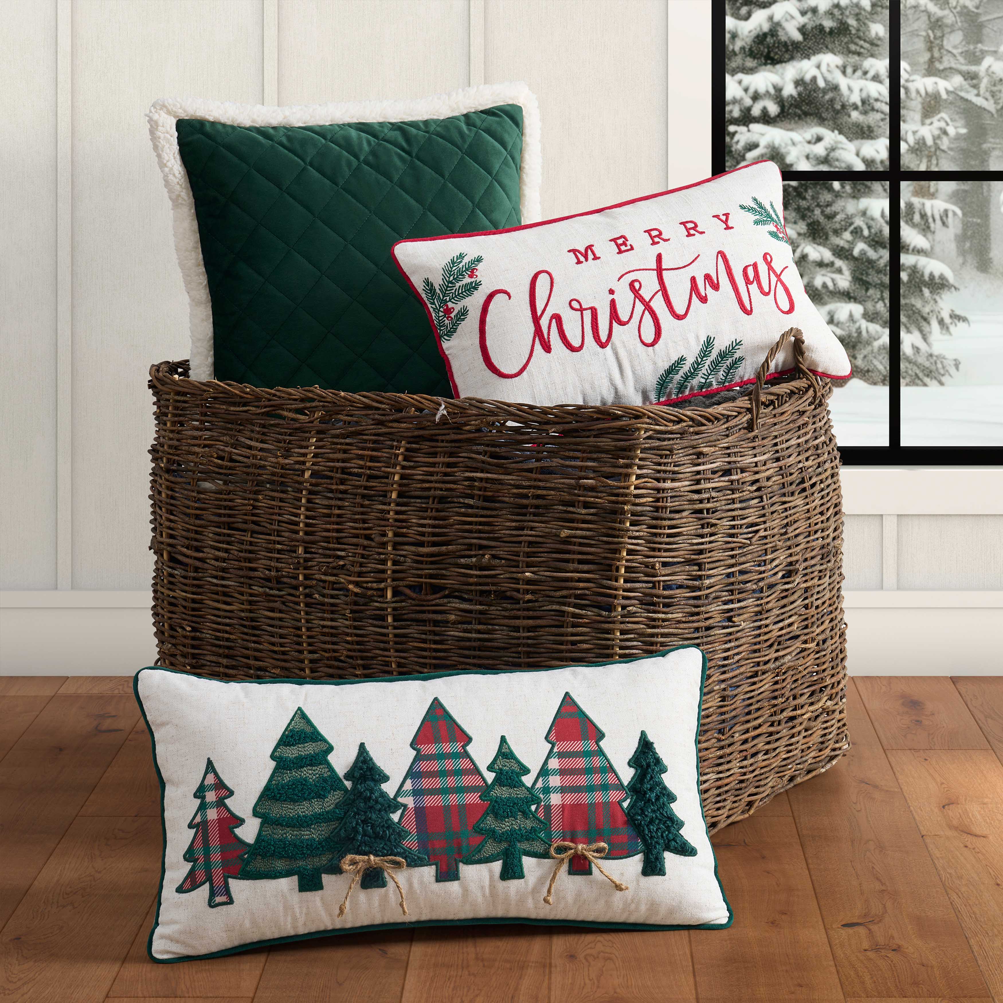 Heathered Evergreen Boudoir Decorative Throw Pillow 20" x 12" Throw Pillows By J. Queen New York