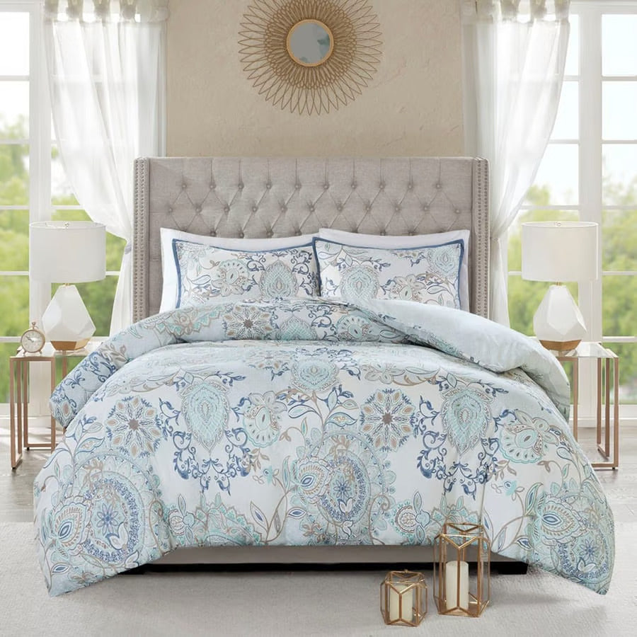 Isla Blue 3 Piece Duvet Cover Set Duvet Covers By JLA HOME/Olliix (E & E Co., Ltd)