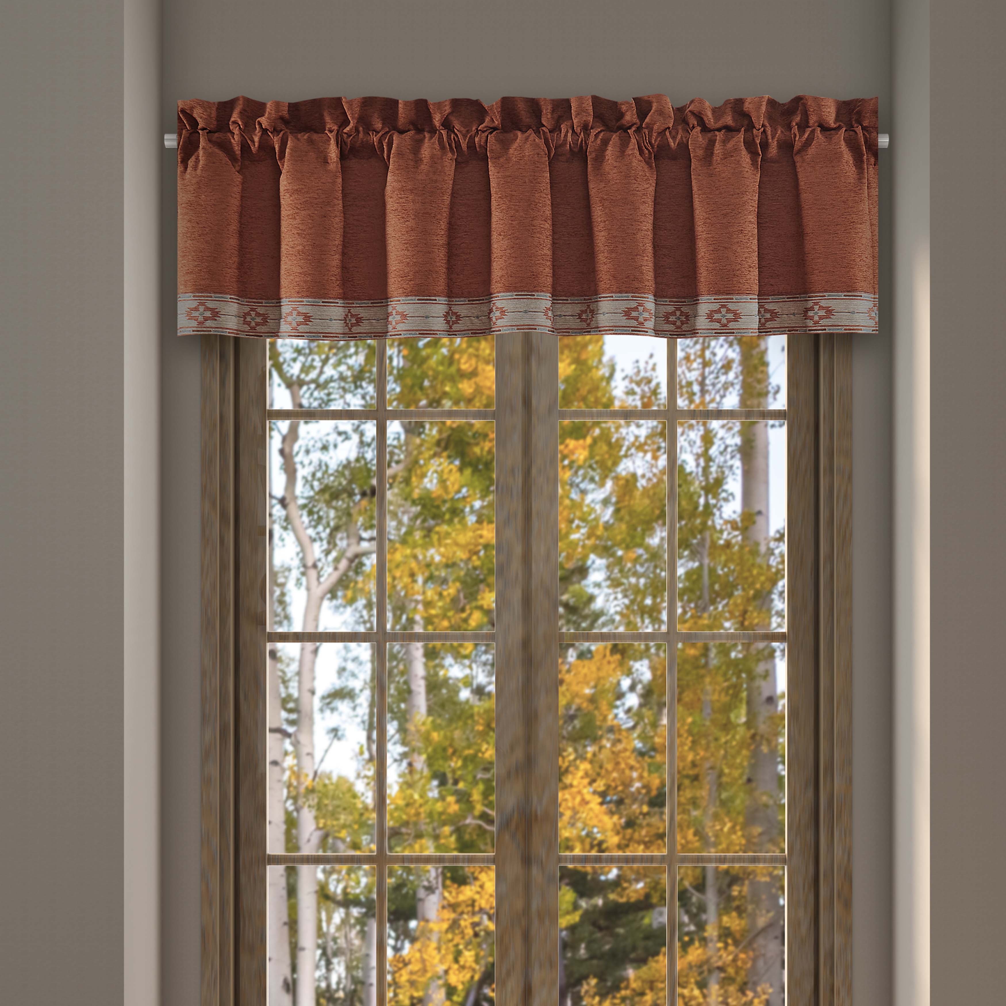 J Queen Jackson Lodge Clay Straight Window Valance -Final Sale Window Valances By US Office - Latest-bedding