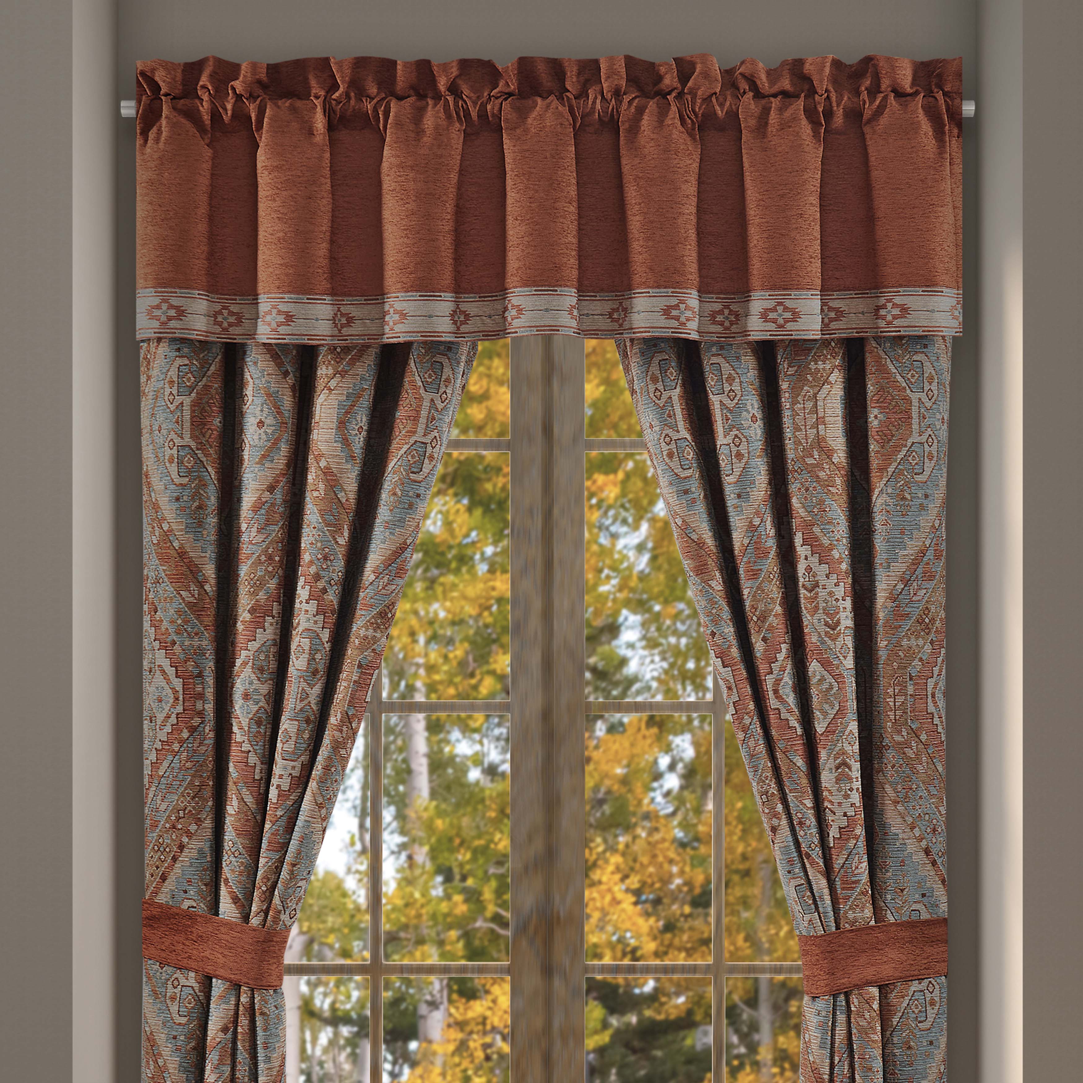 J Queen Jackson Lodge Clay Straight Window Valance -Final Sale Window Valances By US Office - Latest-bedding