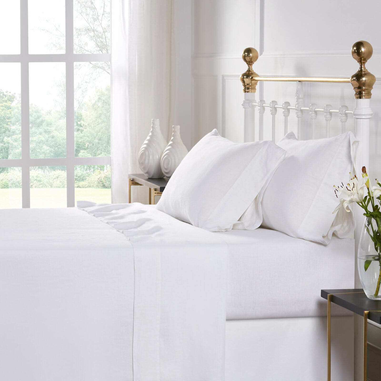Seville Washed European Linen Sheet Set Sheet Set By Orchids Lux Home