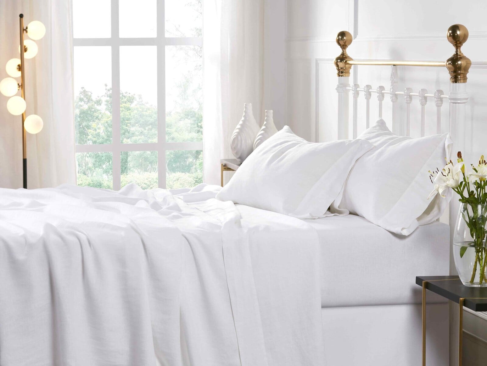 Seville Washed European Linen Sheet Set Sheet Set By Orchids Lux Home