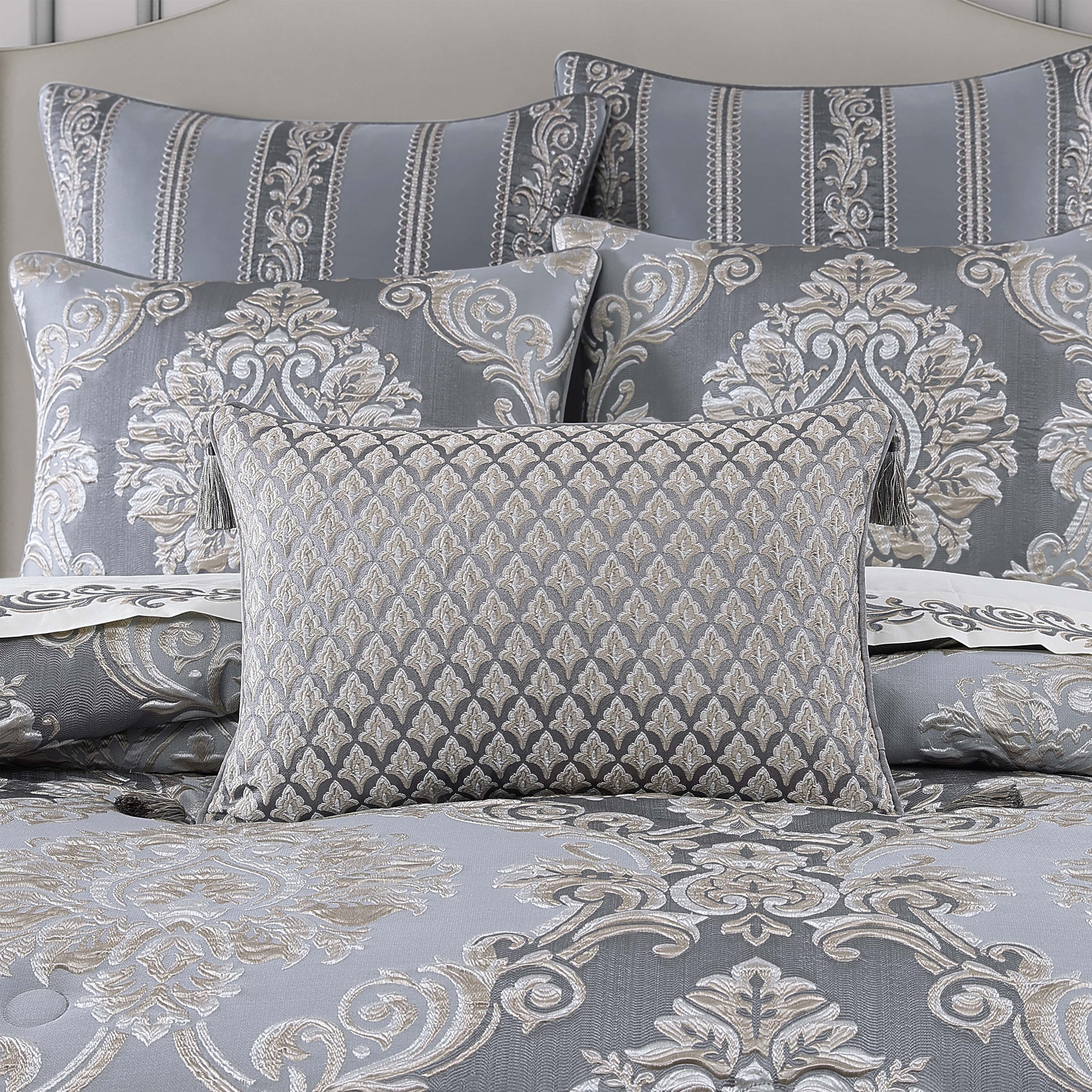 Krista Powder Blue Boudoir Decorative Throw Pillow 21" x 14" Throw Pillows By J. Queen New York