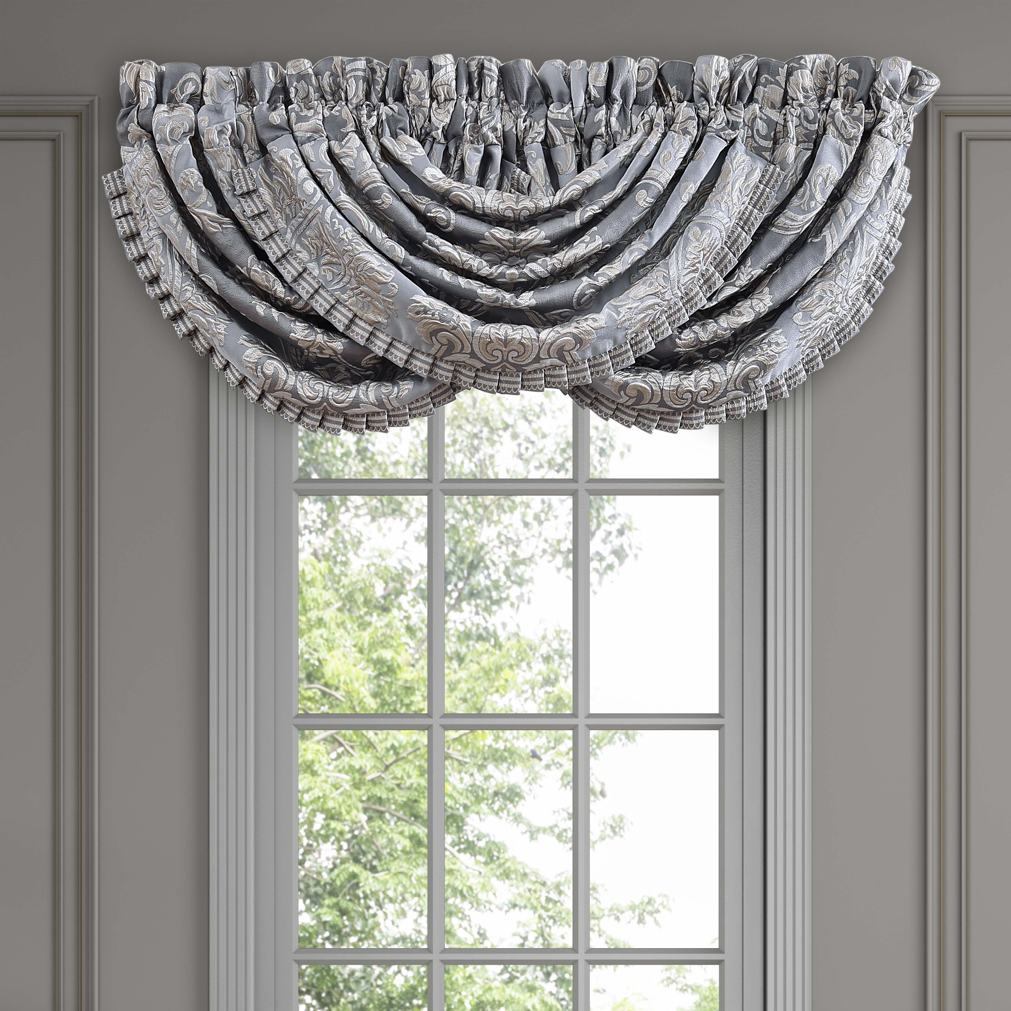 Krista Powder Blue Waterfall Window Valance Window Valance By J. Queen New York