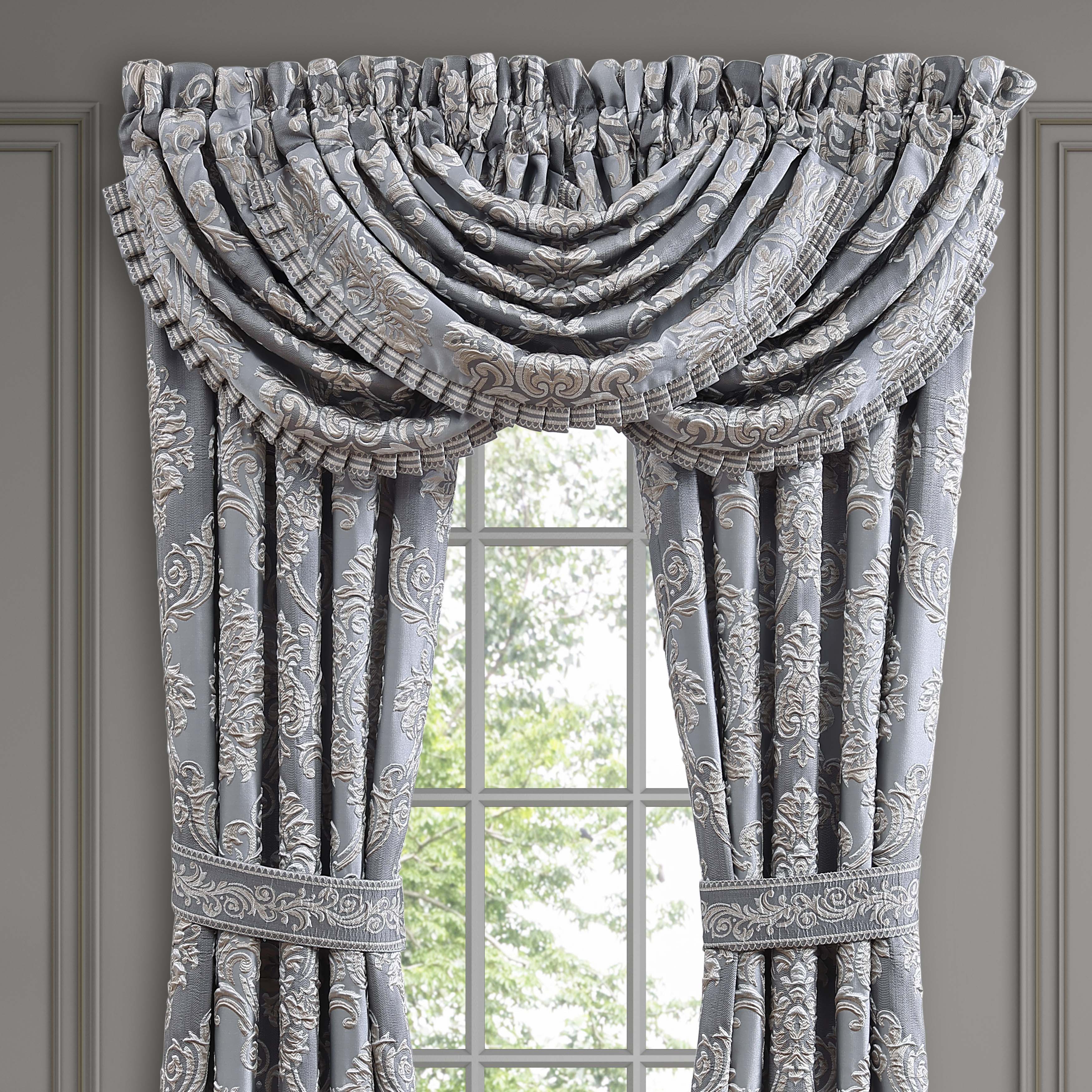 Krista Powder Blue Waterfall Window Valance Window Valance By J. Queen New York
