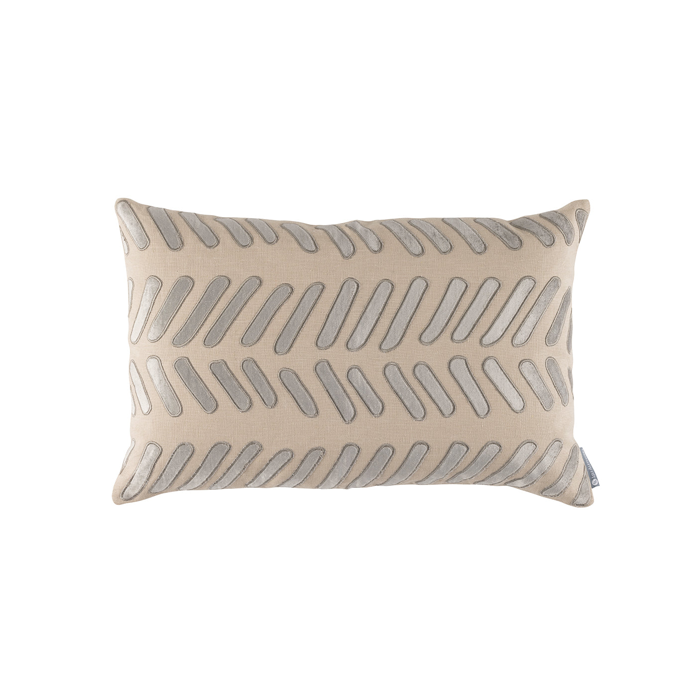 Peru Dark Sand/Platinum Sm Rectangle Decorative Throw Pillow 22" x 14" Throw Pillows By Lili Alessandra