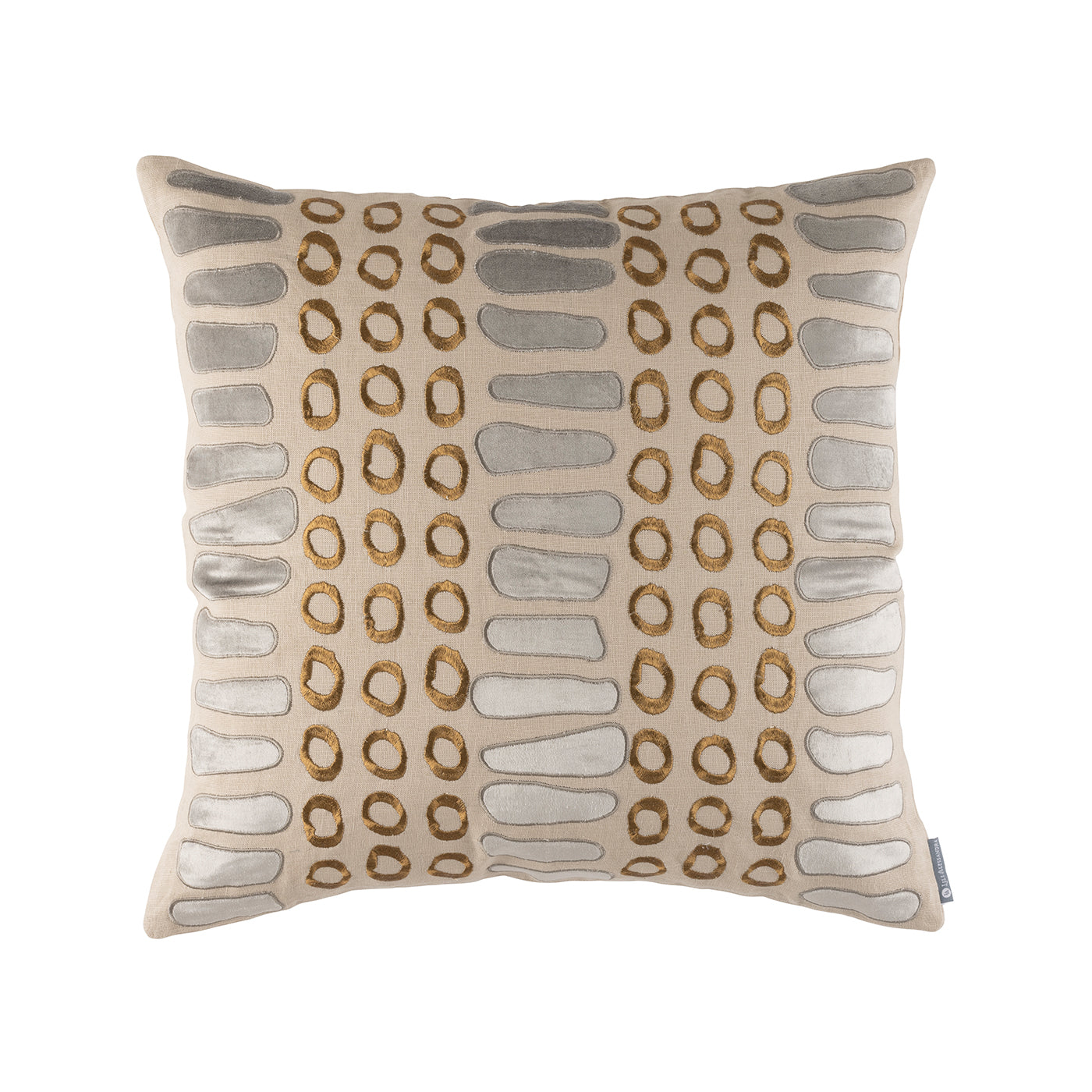 Peru Dark Sand/Platinum/Gold Square Decorative Throw Pillow 24" x 24" Throw Pillows By Lili Alessandra