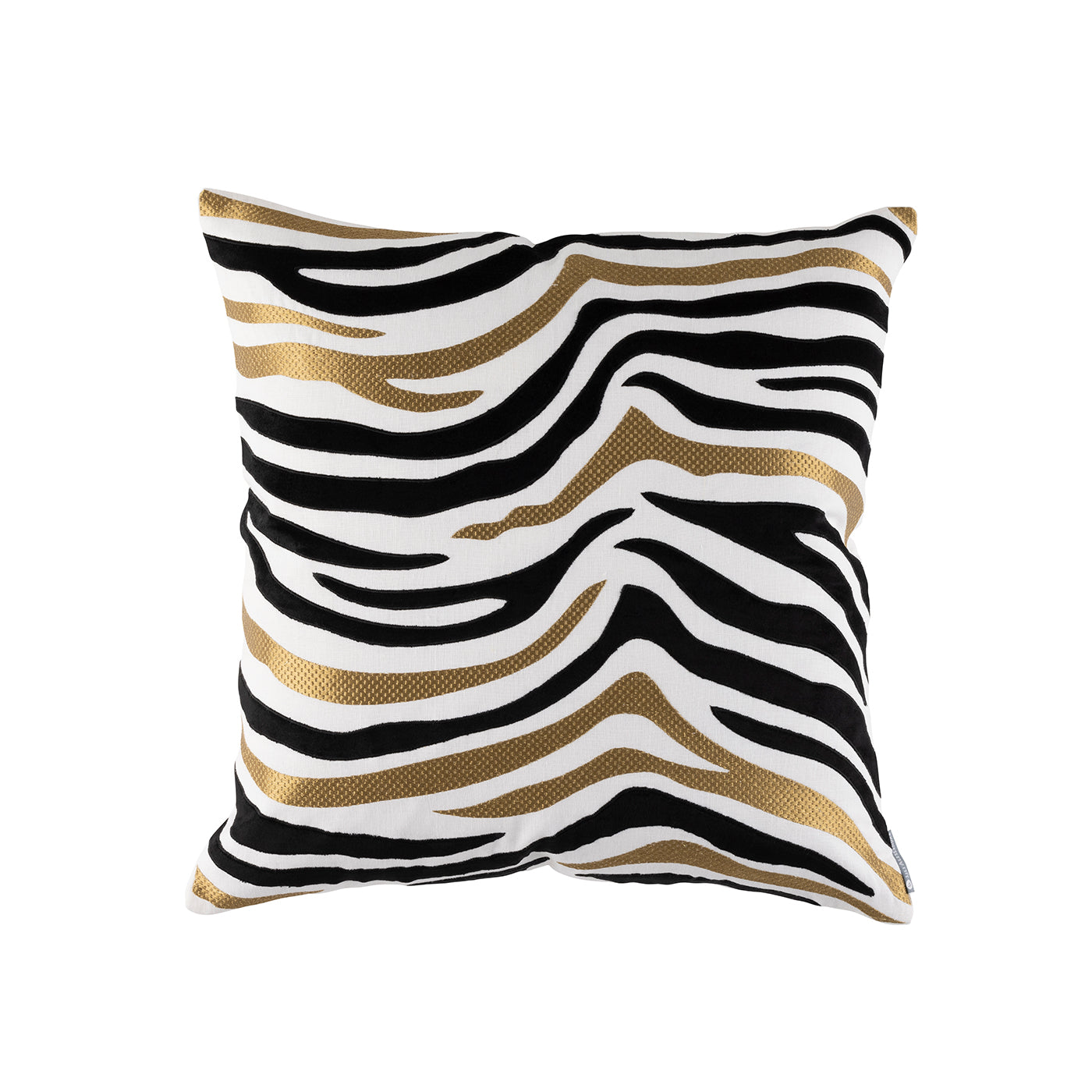 Tiger White/Black Square Decorative Throw Pillow White/Black/Gold 22x22 Throw Pillows By Lili Alessandra