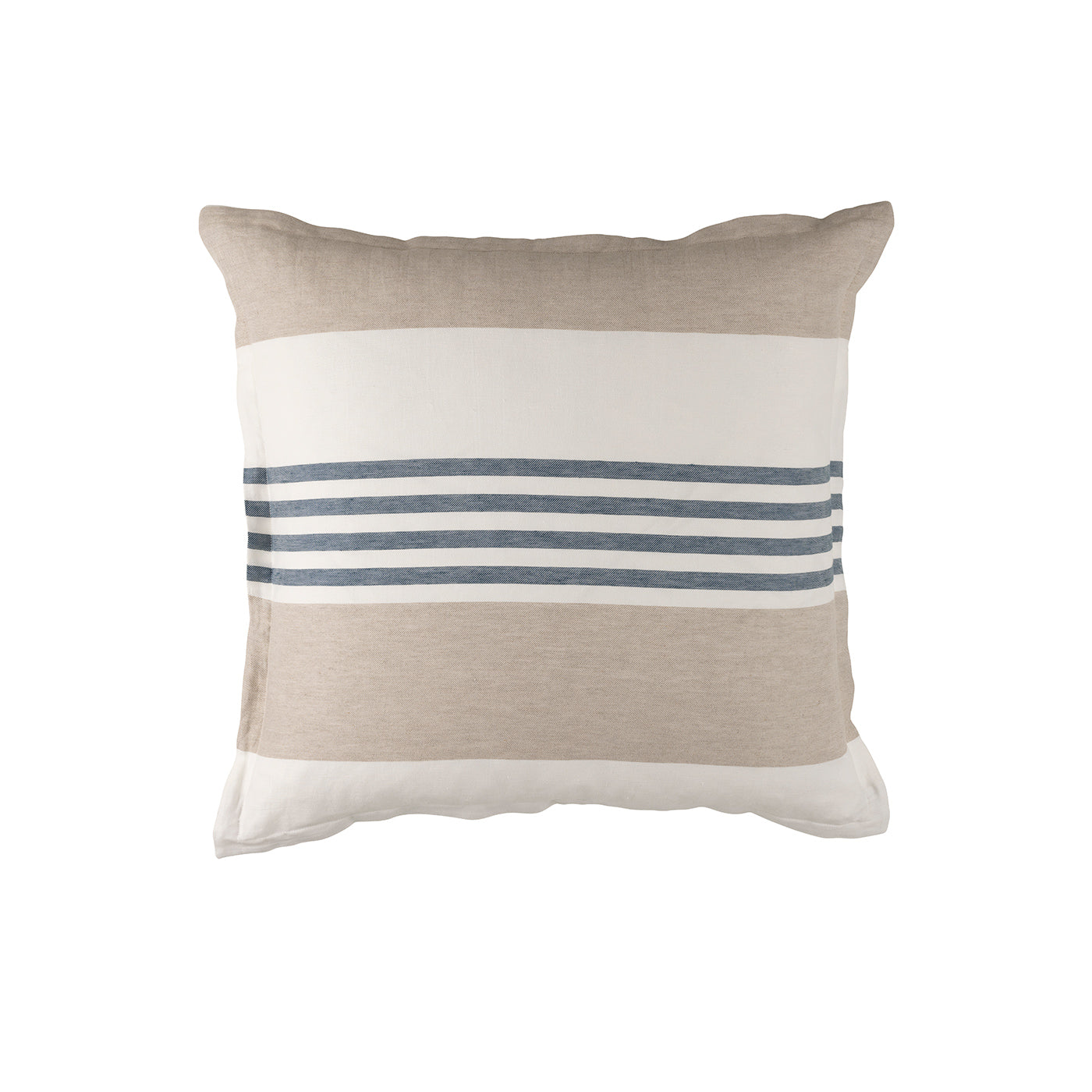 Newport White Natural Blue Decrative Throw Pillow Throw Pillows By Lili Alessandra
