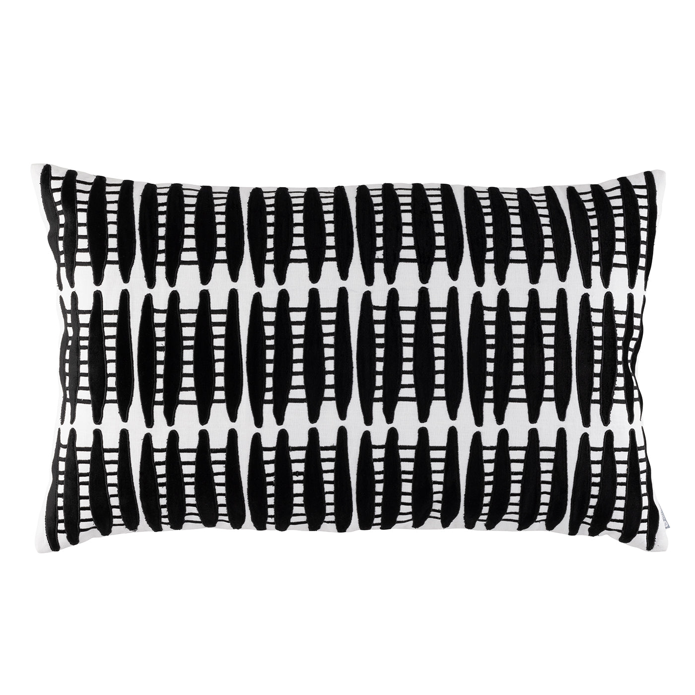 Ivy White/Black Lg Rectangle Decorative Throw Pillow 30" x 18" Throw Pillows By Lili Alessandra