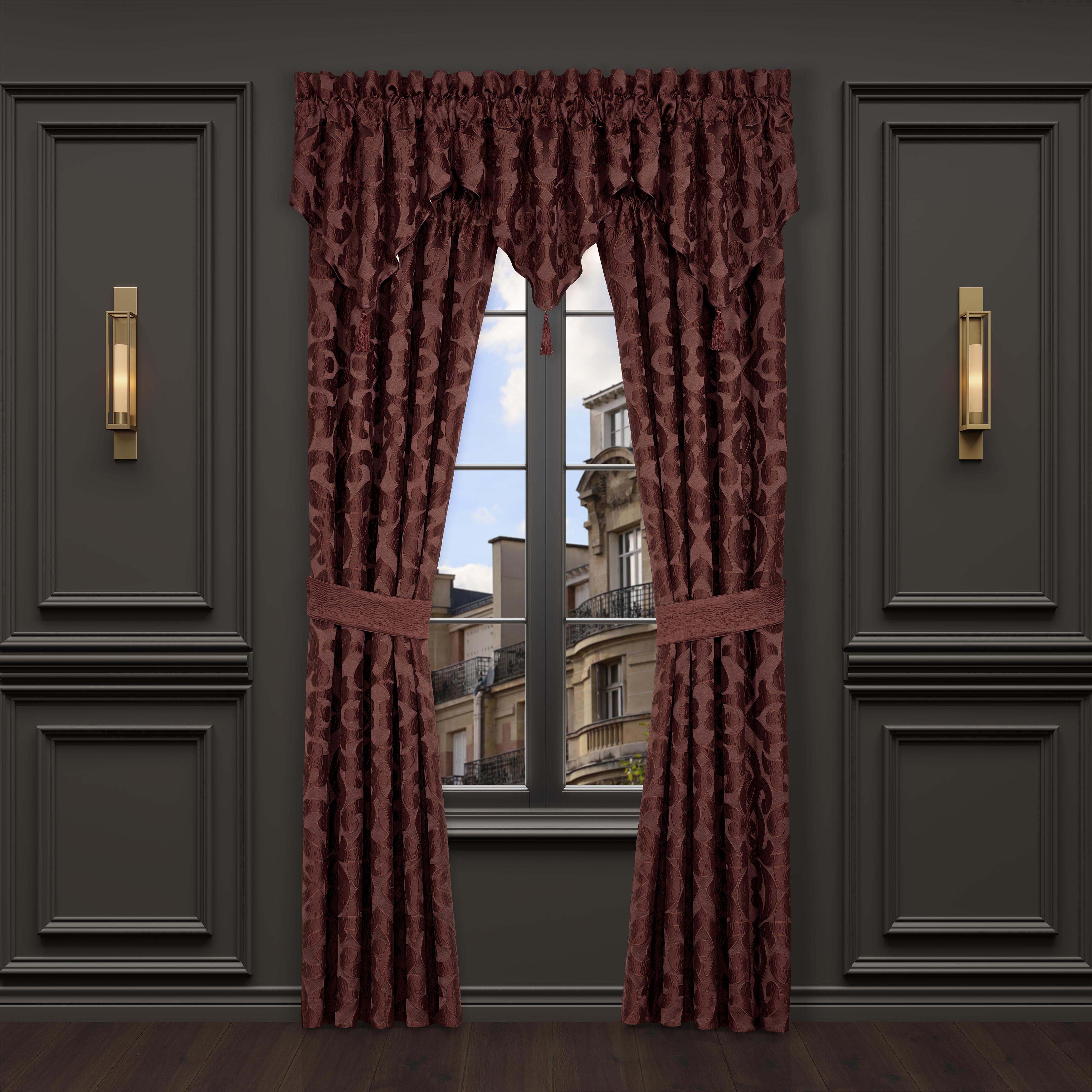 LaBoheme Maroon Ascot Window Valance Window Valances By J. Queen New York