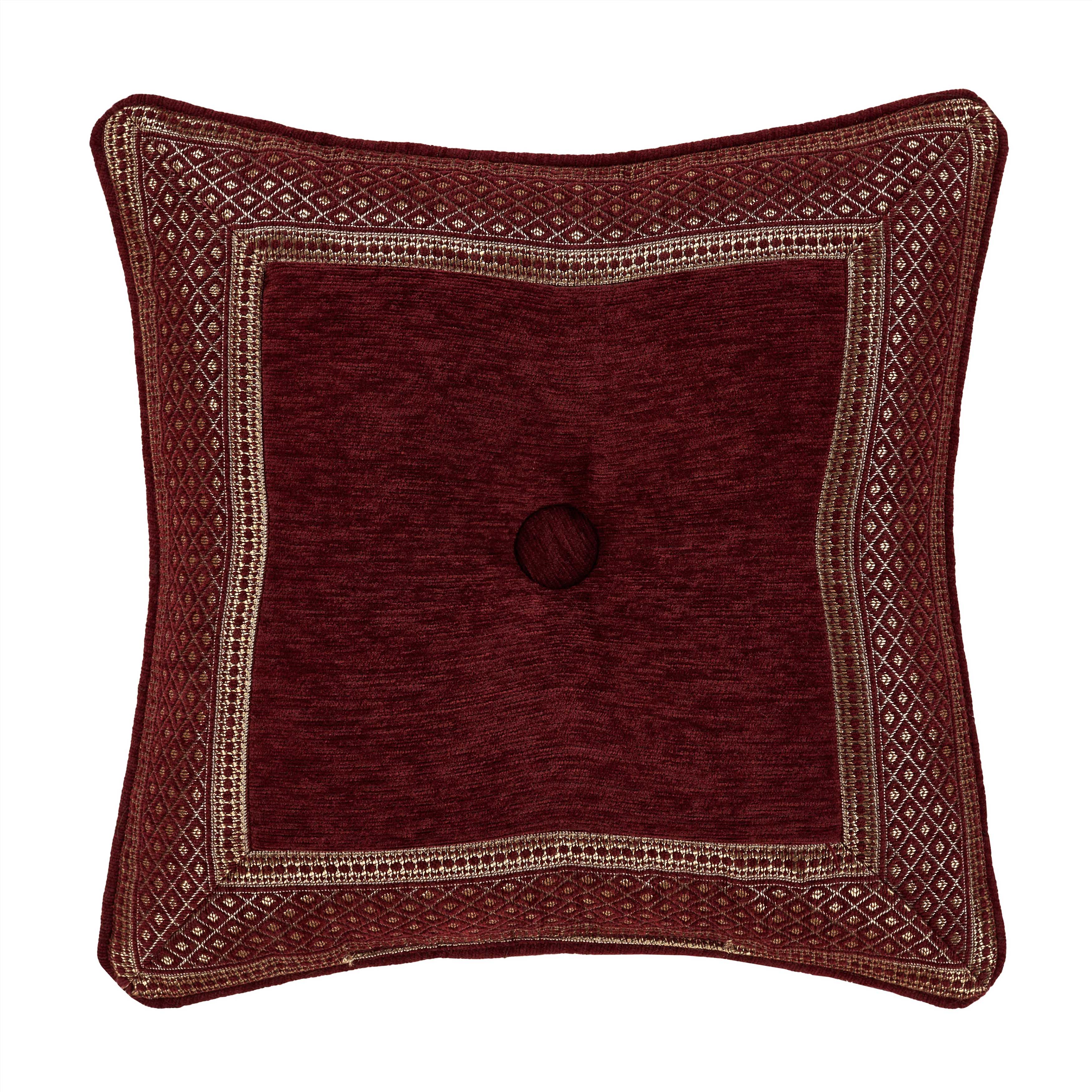 Laurenza Crimson Square Decorative Throw Pillow 18" x 18" Throw Pillows By J. Queen New York