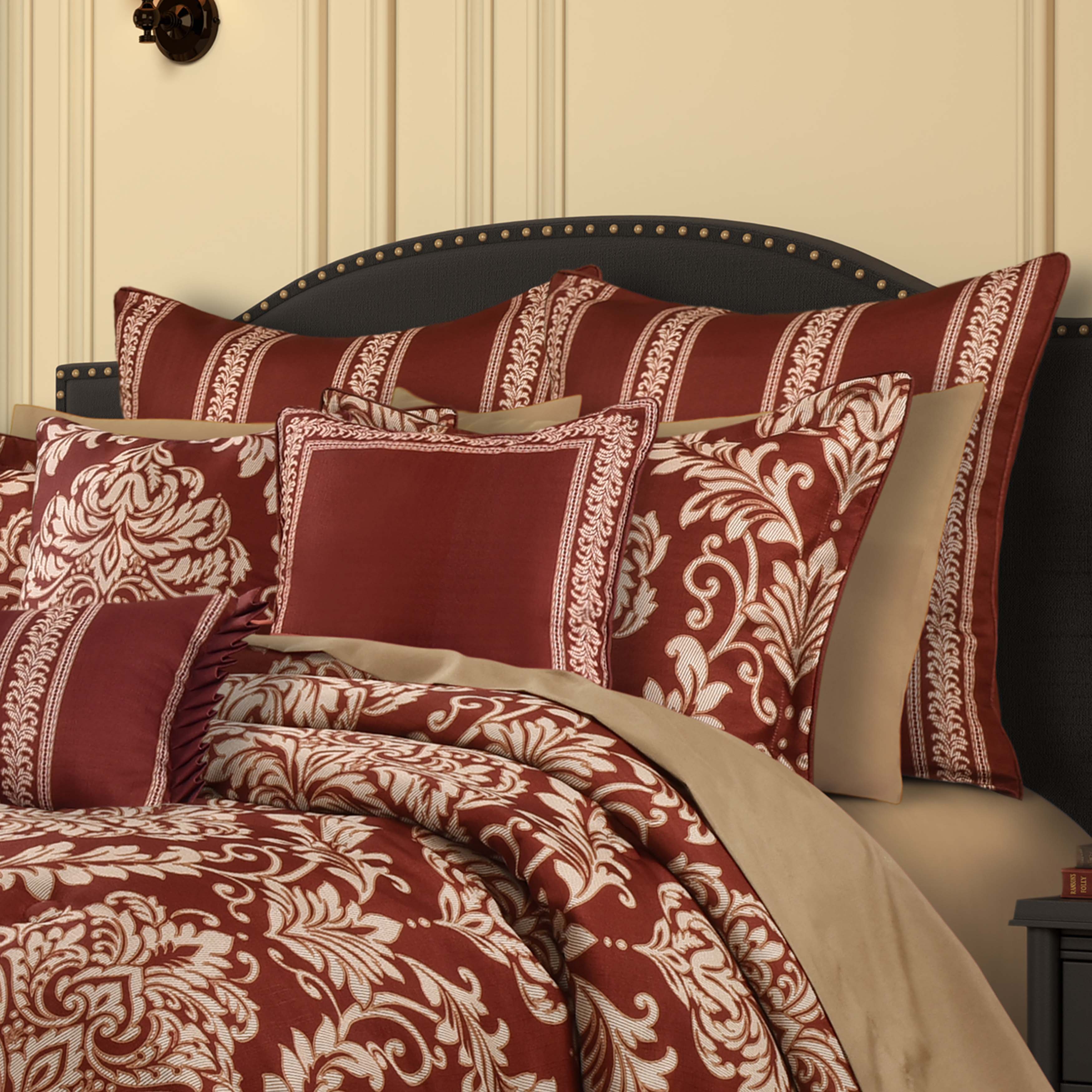 Lazia Red 3 Piece Comforter Set Comforter Sets By J. Queen New York