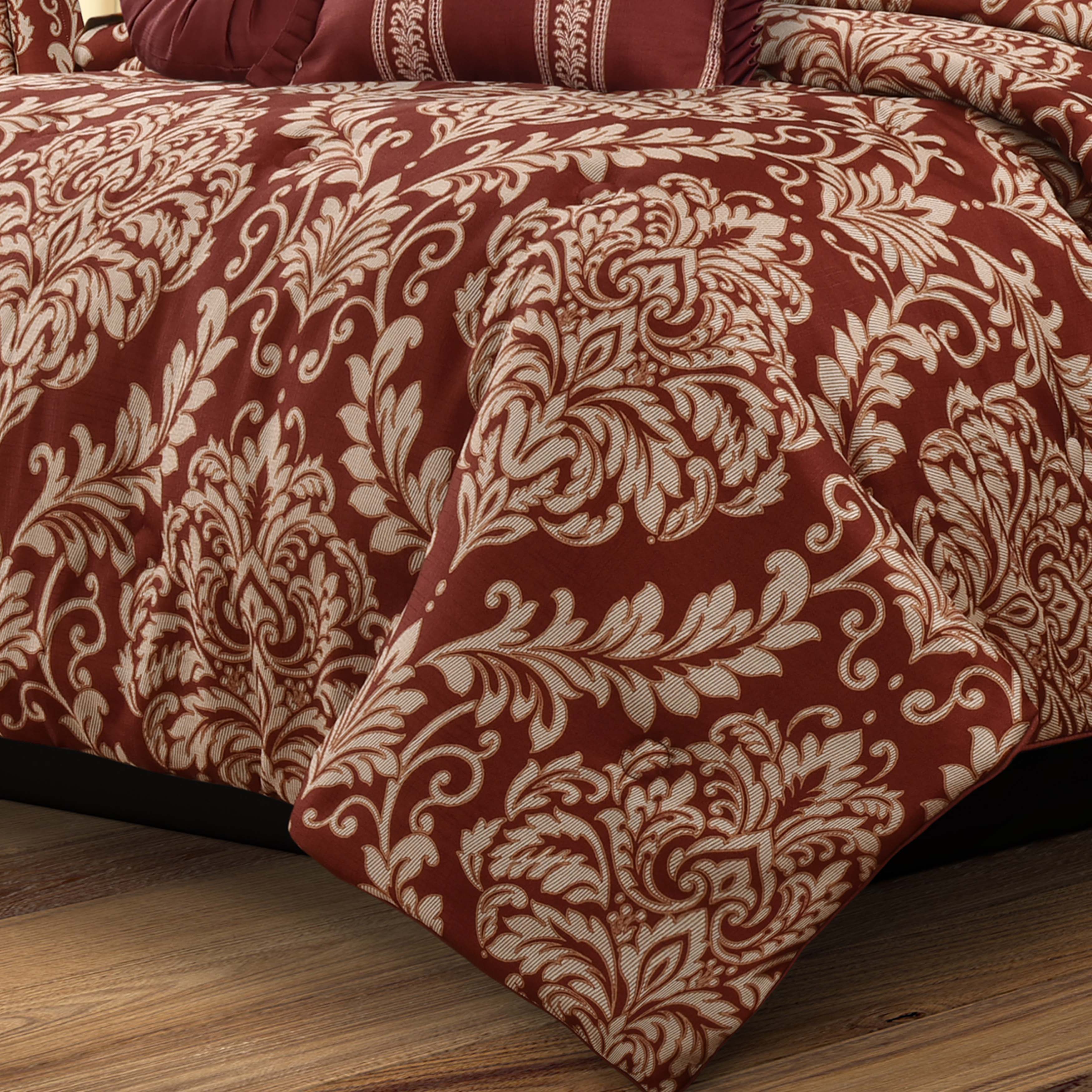 Lazia Red 3 Piece Comforter Set Comforter Sets By J. Queen New York