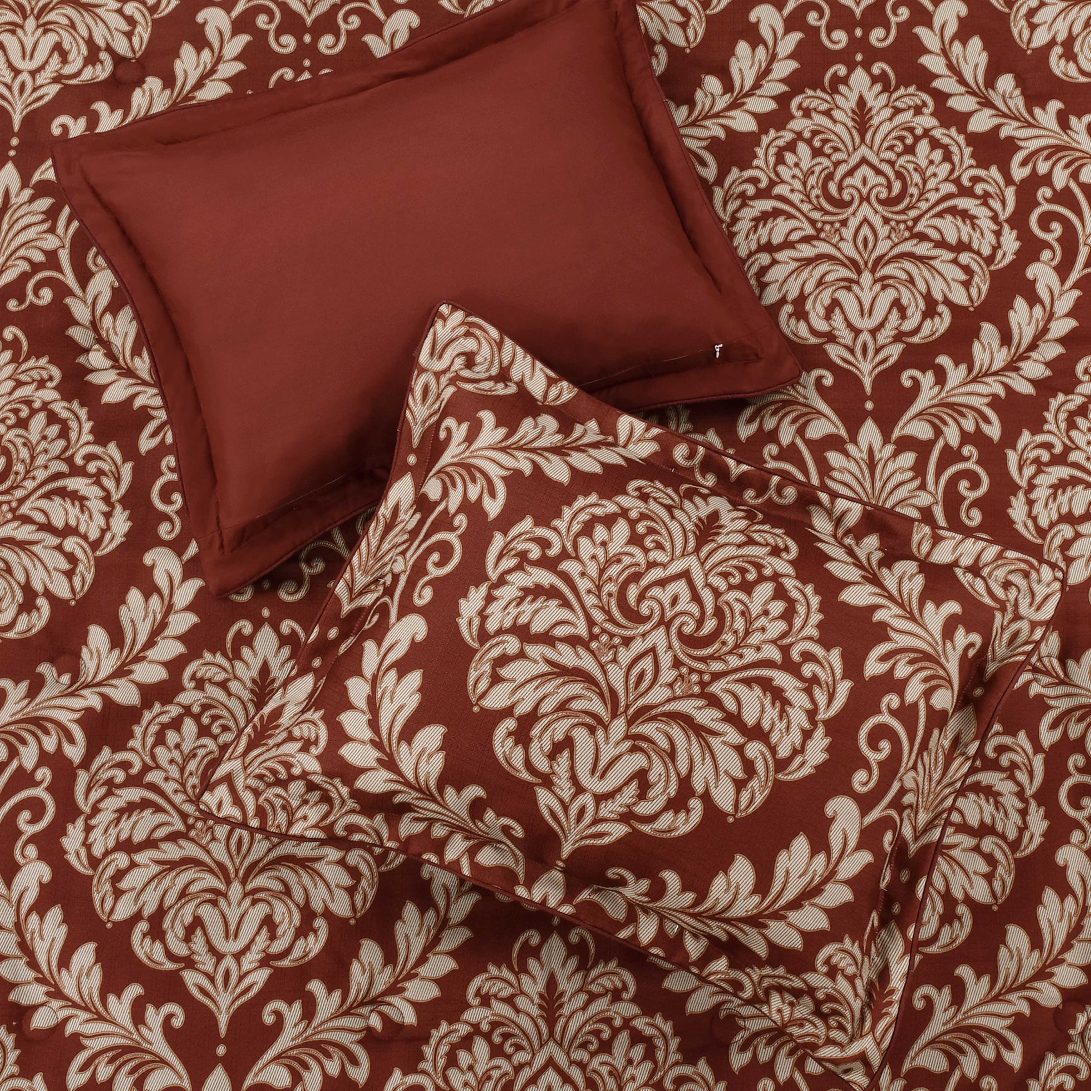 Lazia Red 3 Piece Comforter Set Comforter Sets By J. Queen New York