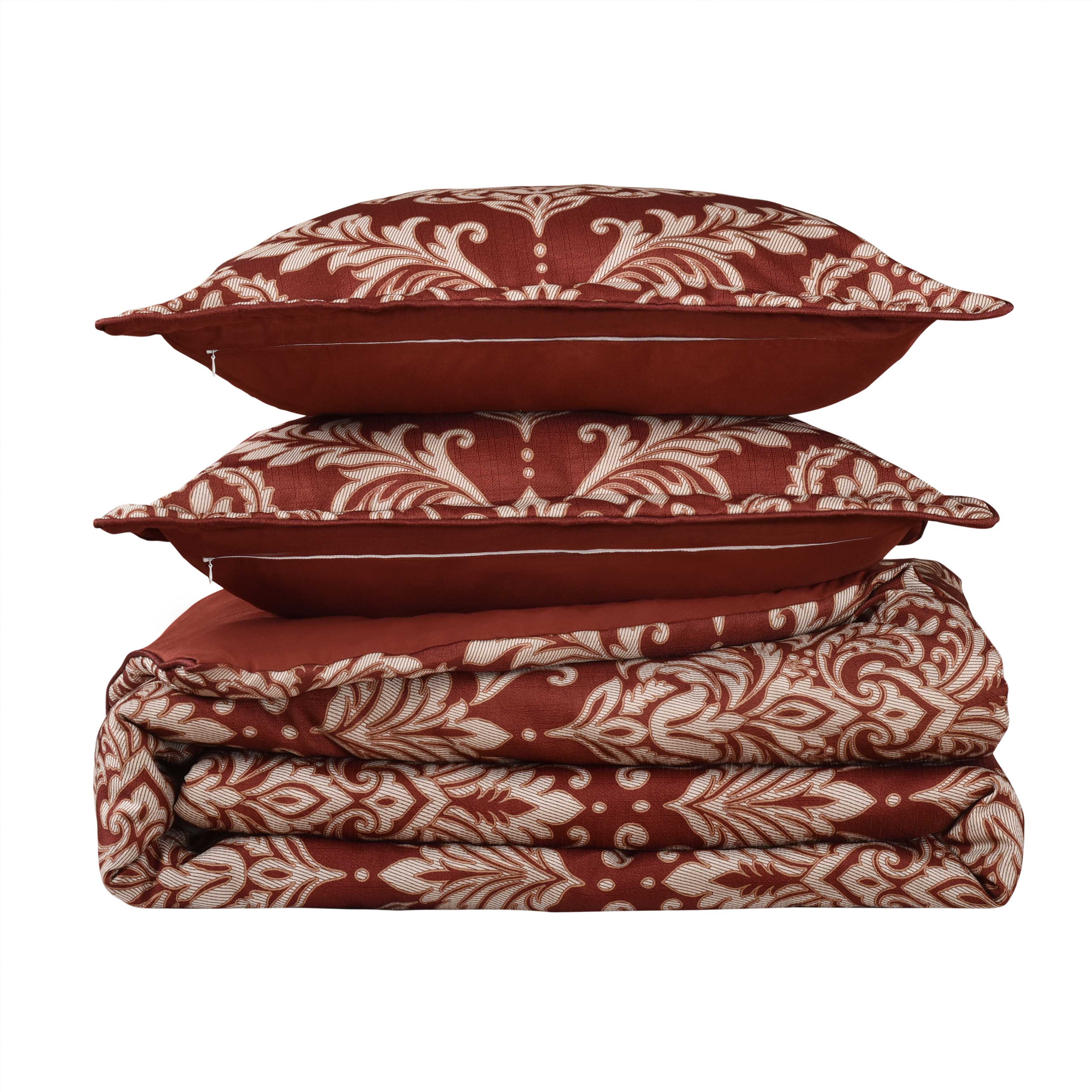 Lazia Red 3 Piece Comforter Set Comforter Sets By J. Queen New York