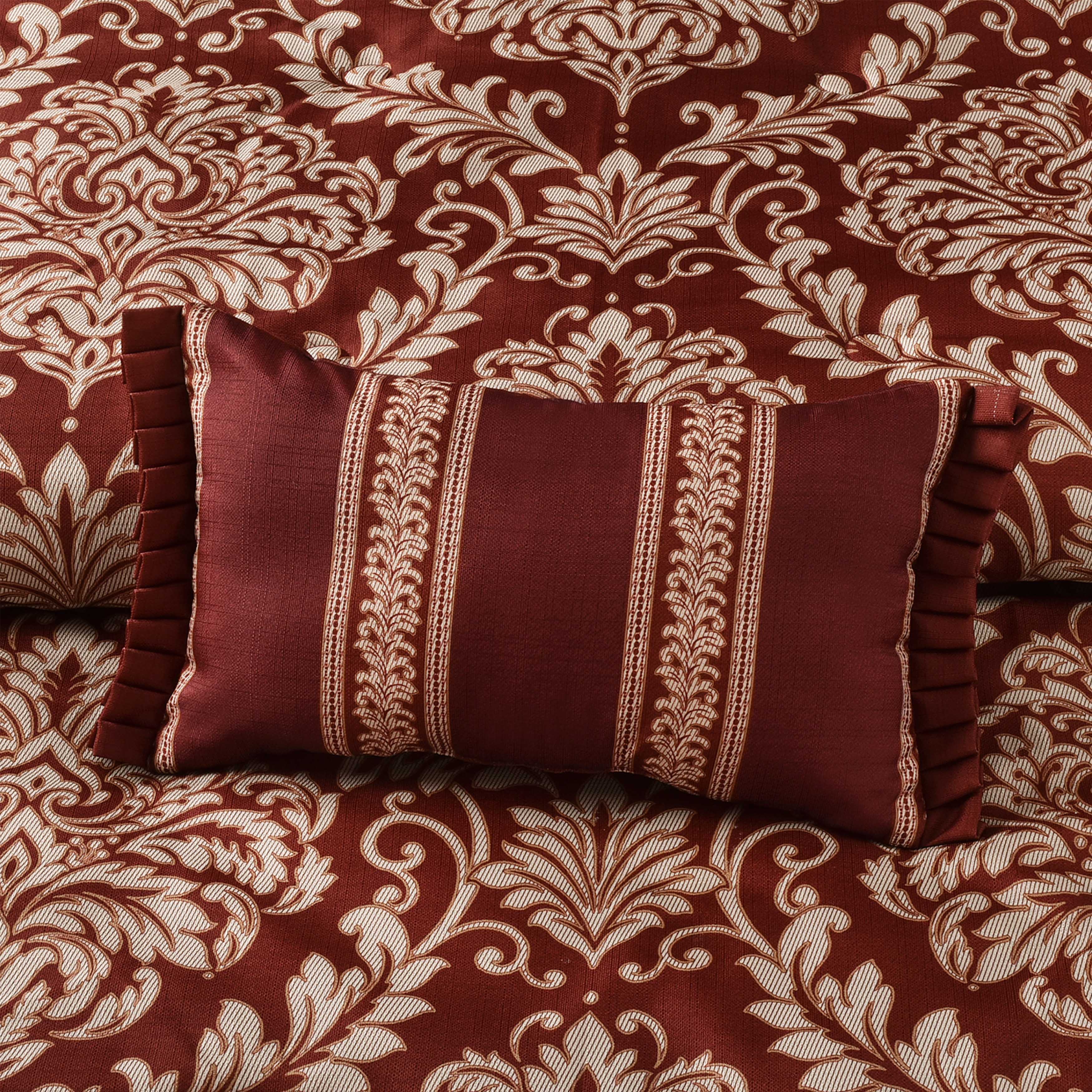 Lazia Red Boudoir Decorative Throw Pillow 20" x 12" Throw Pillows By J. Queen New York