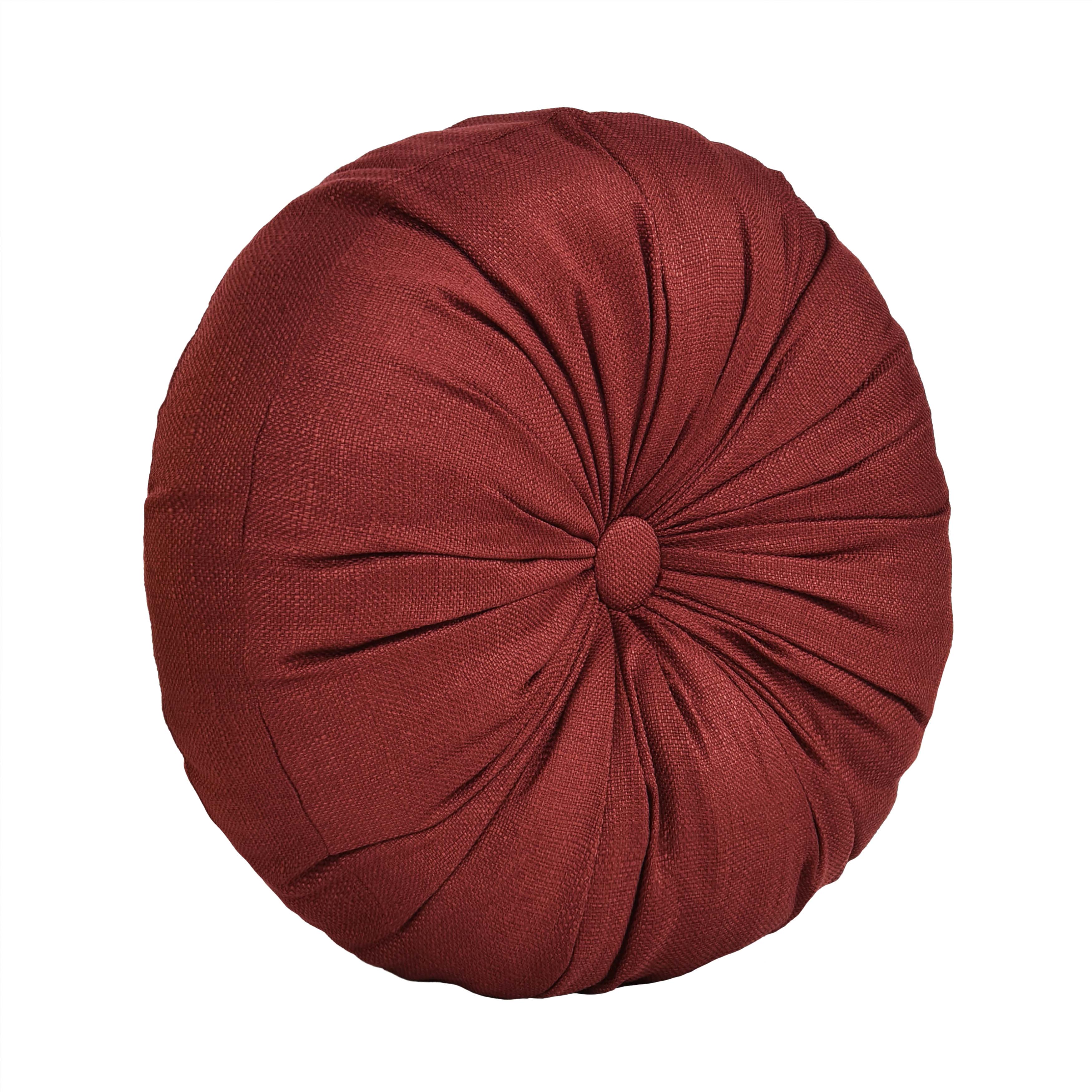 Lazia Red Round Decorative Throw Pillow 15" x 15" Throw Pillows By J. Queen New York