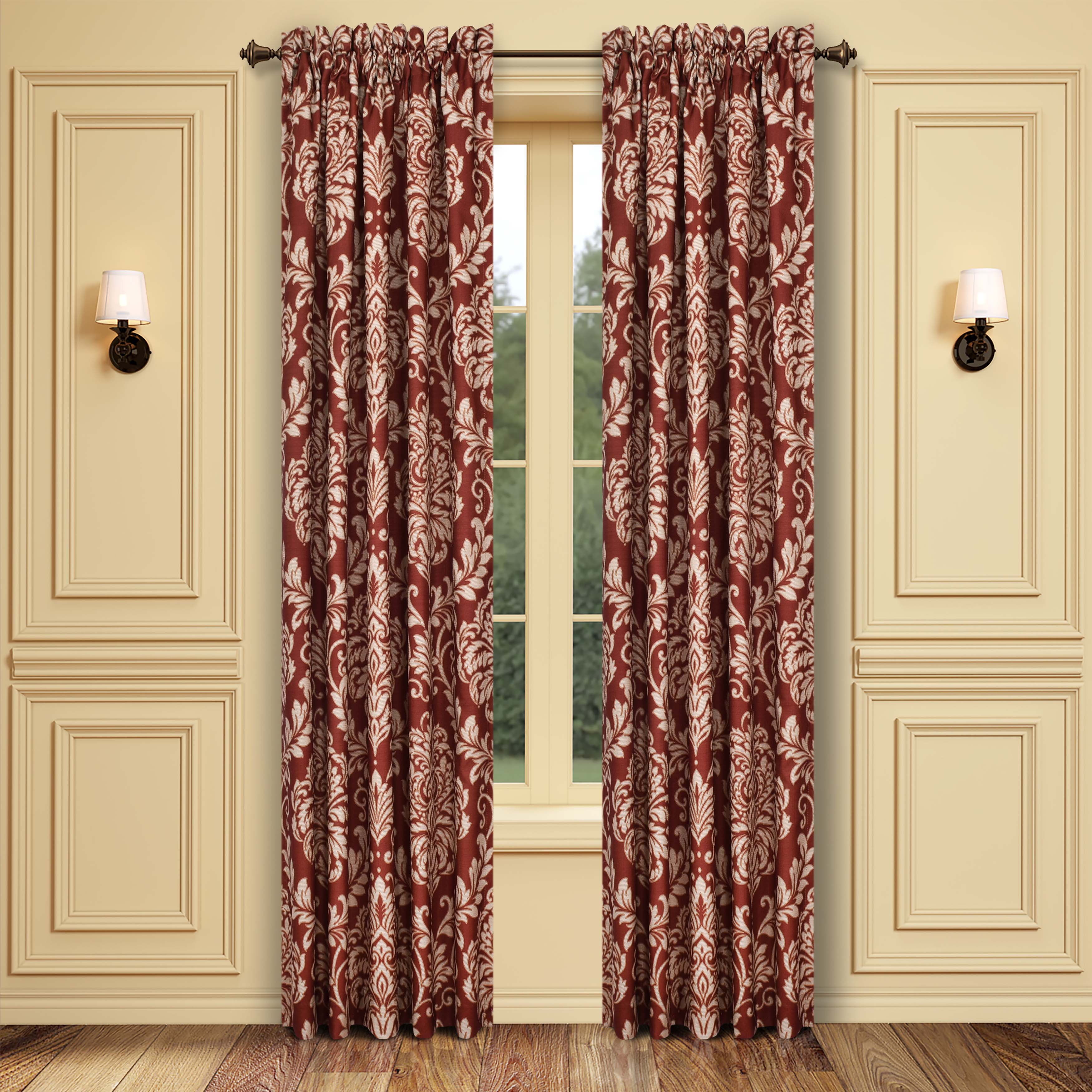 Lazia Red Window Panel Pair Window Panels By J. Queen New York
