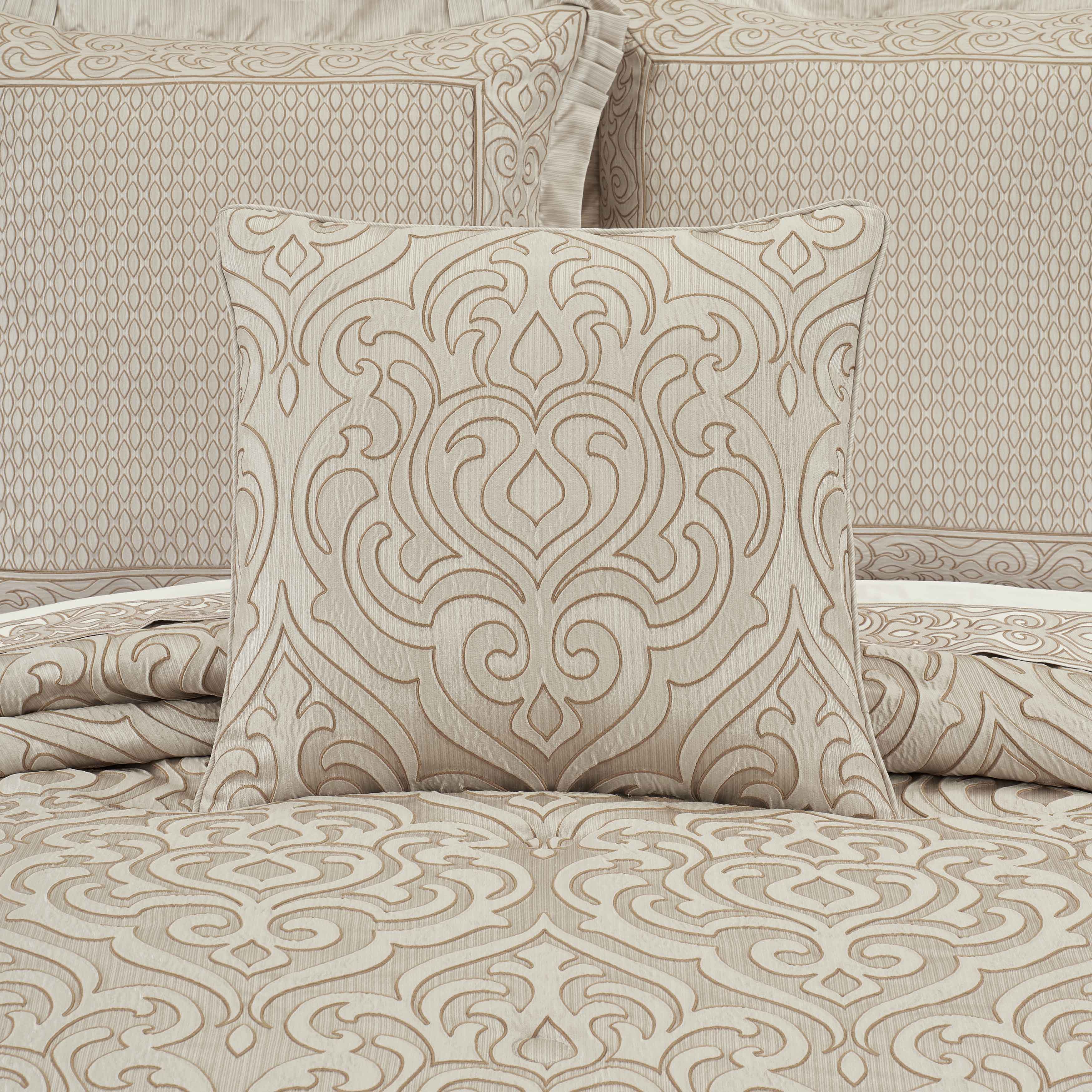 Lazlo Ivory Square Decorative Throw Pillow 20" x 20" Throw Pillows By J. Queen New York