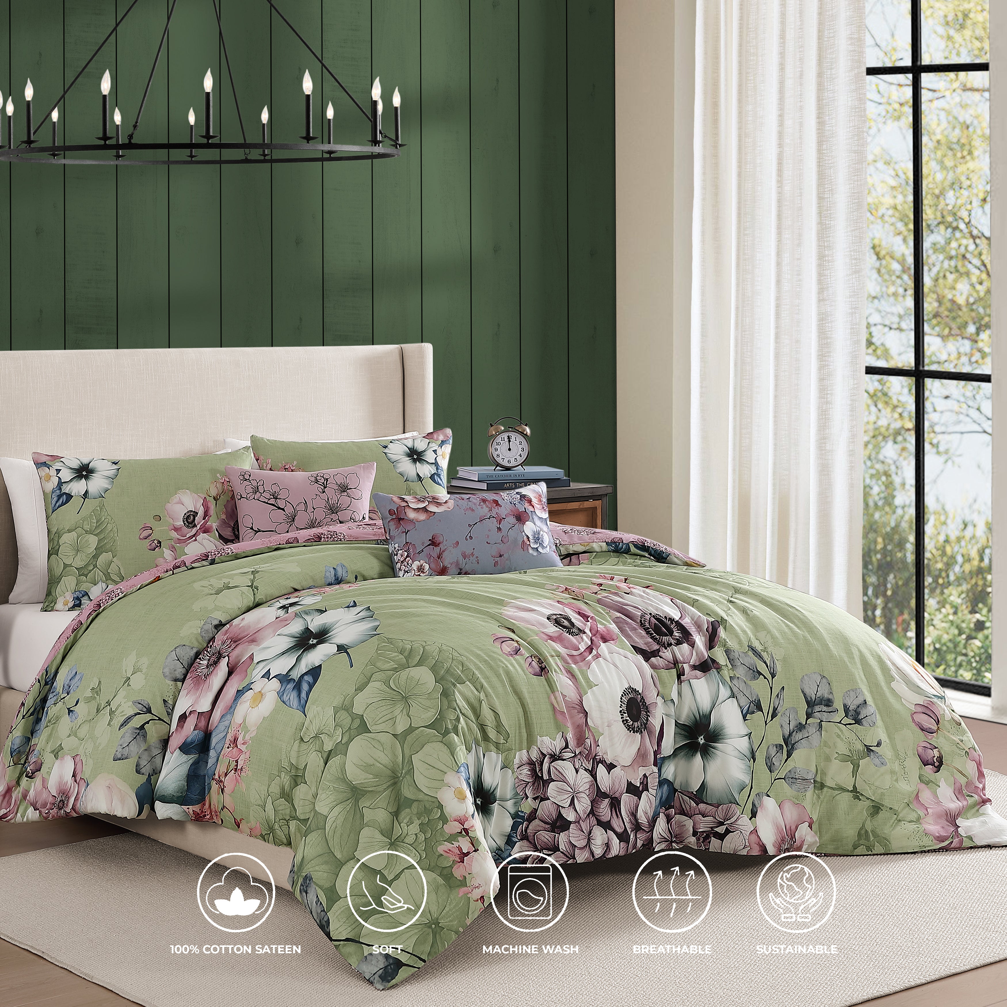 Bebejan Lilac Cascade 5 Piece Reversible Comforter Set Comforter Sets By Bebejan®