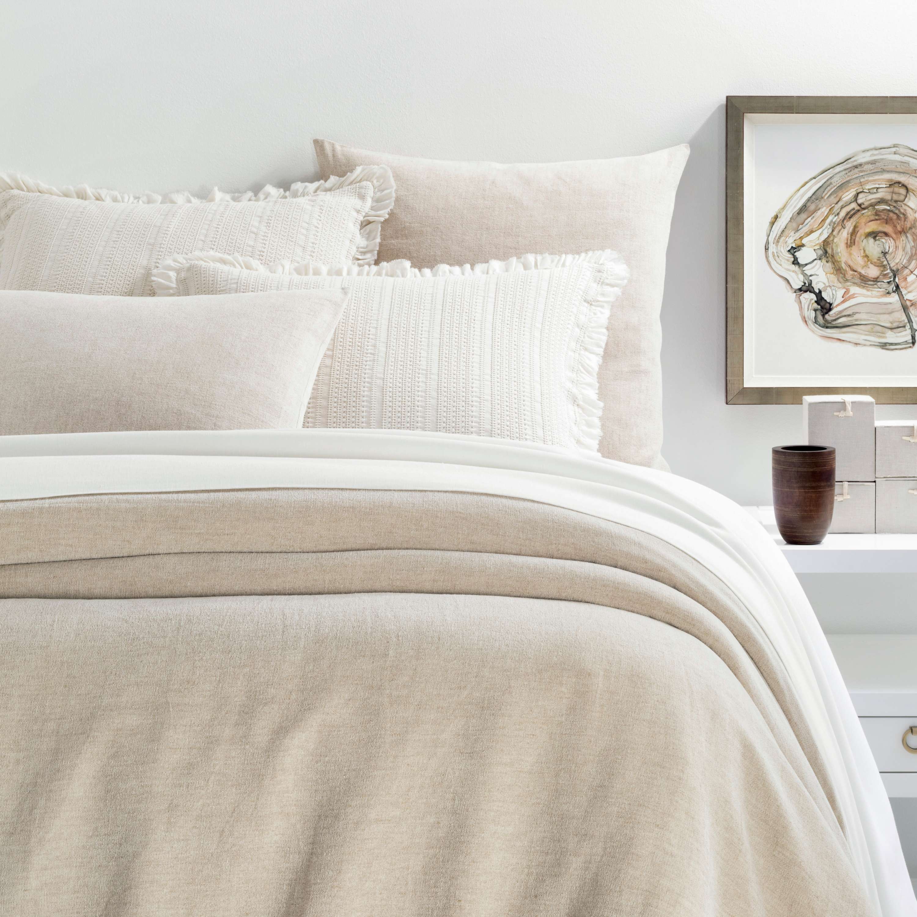 Linen Chenille Natural Duvet Cover Duvet Covers By Annie Selke