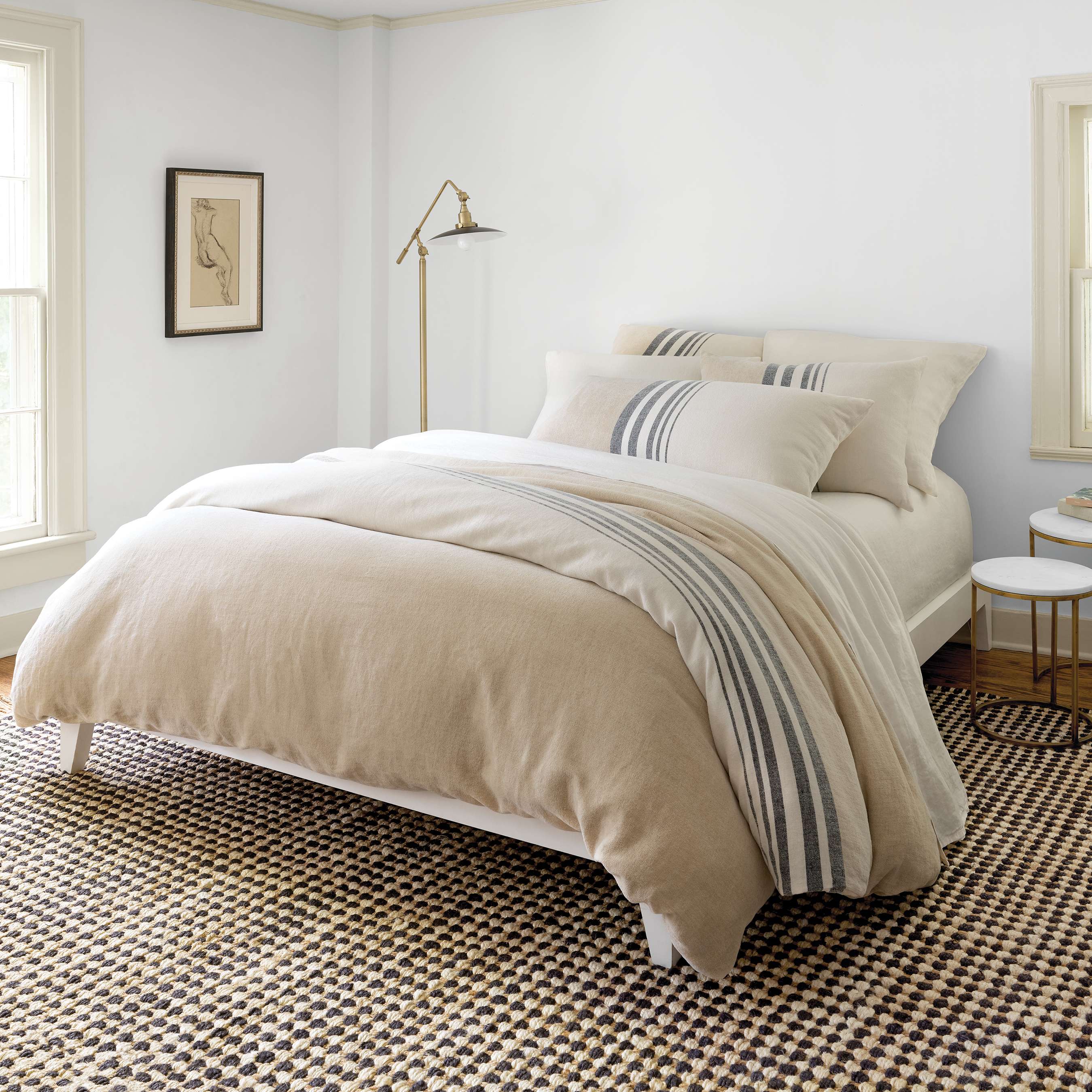 Linen Chenille Stripe Pillow Sham Sham By Annie Selke